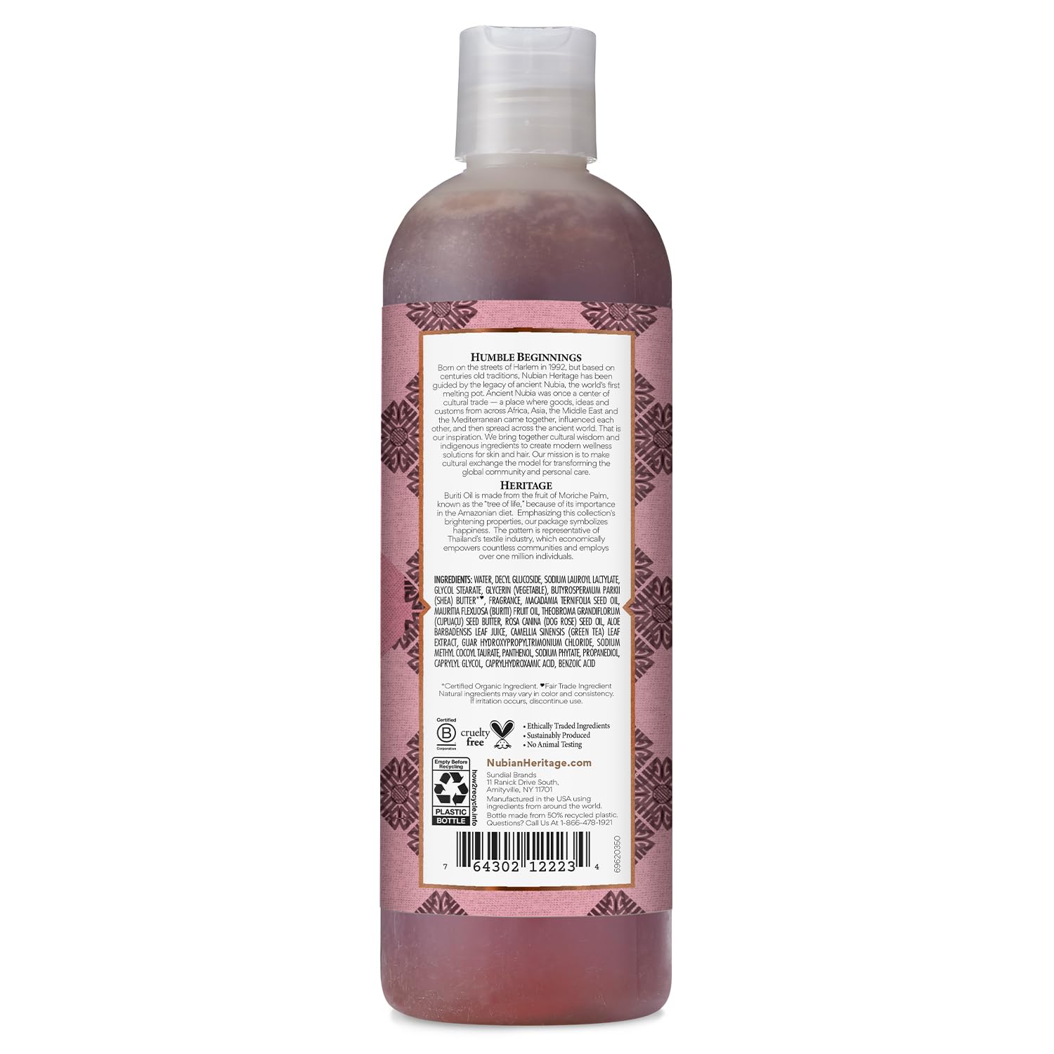 Nubian Heritage Body Wash, Patchouli & Buriti - Toning & Uplifting Shower Essentials Body Soap With Aloe Vera & Rosehip Seed Oil