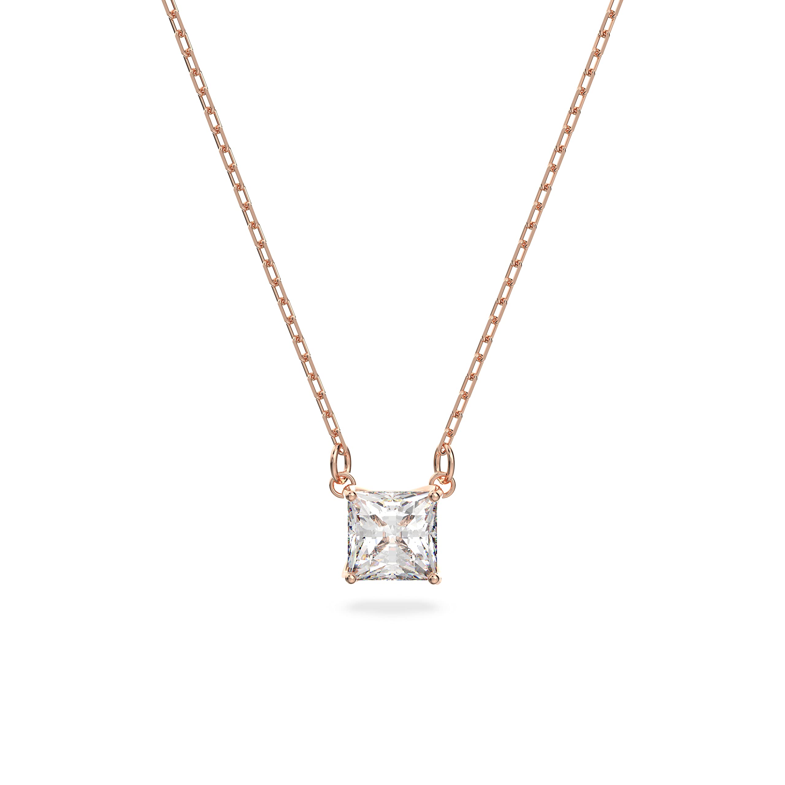 Swarovski Stilla Attract Clear Crystals And Rose Gold Tone Necklace 5510698 For Women