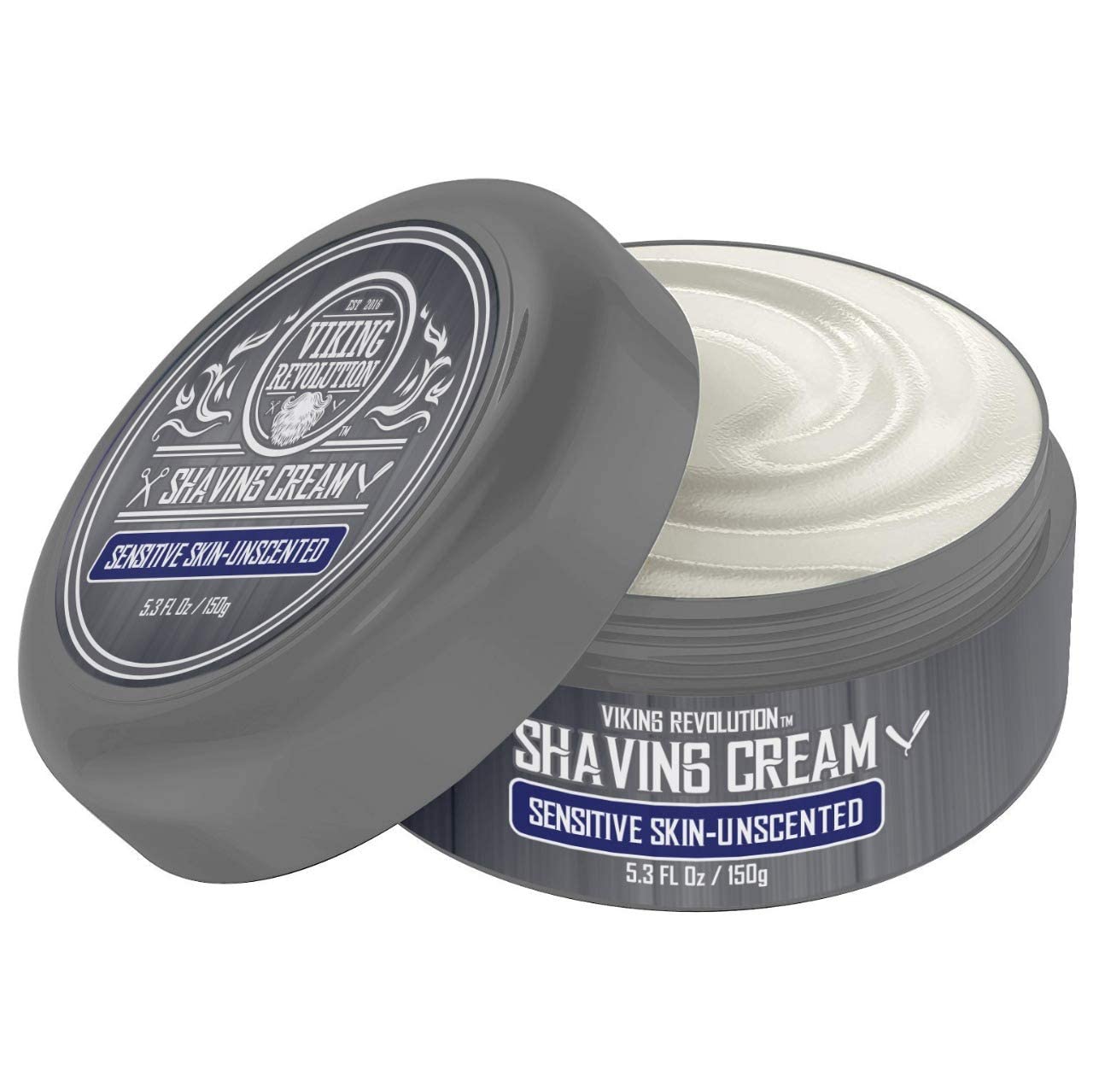 Luxury Shaving Cream for Sensitive Skin- Unscented - Soft, Smooth & Silky Shaving Soap - Rich Lather for the Smoothest Shave - 5
