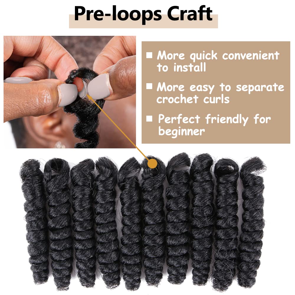 Phocas 10'' 3Packs Short Curly Crochet Hair Toni Curl Jump Wand Jamaican Bounce Crochet Hair For Black Women(6Mm 1B/30 Black To