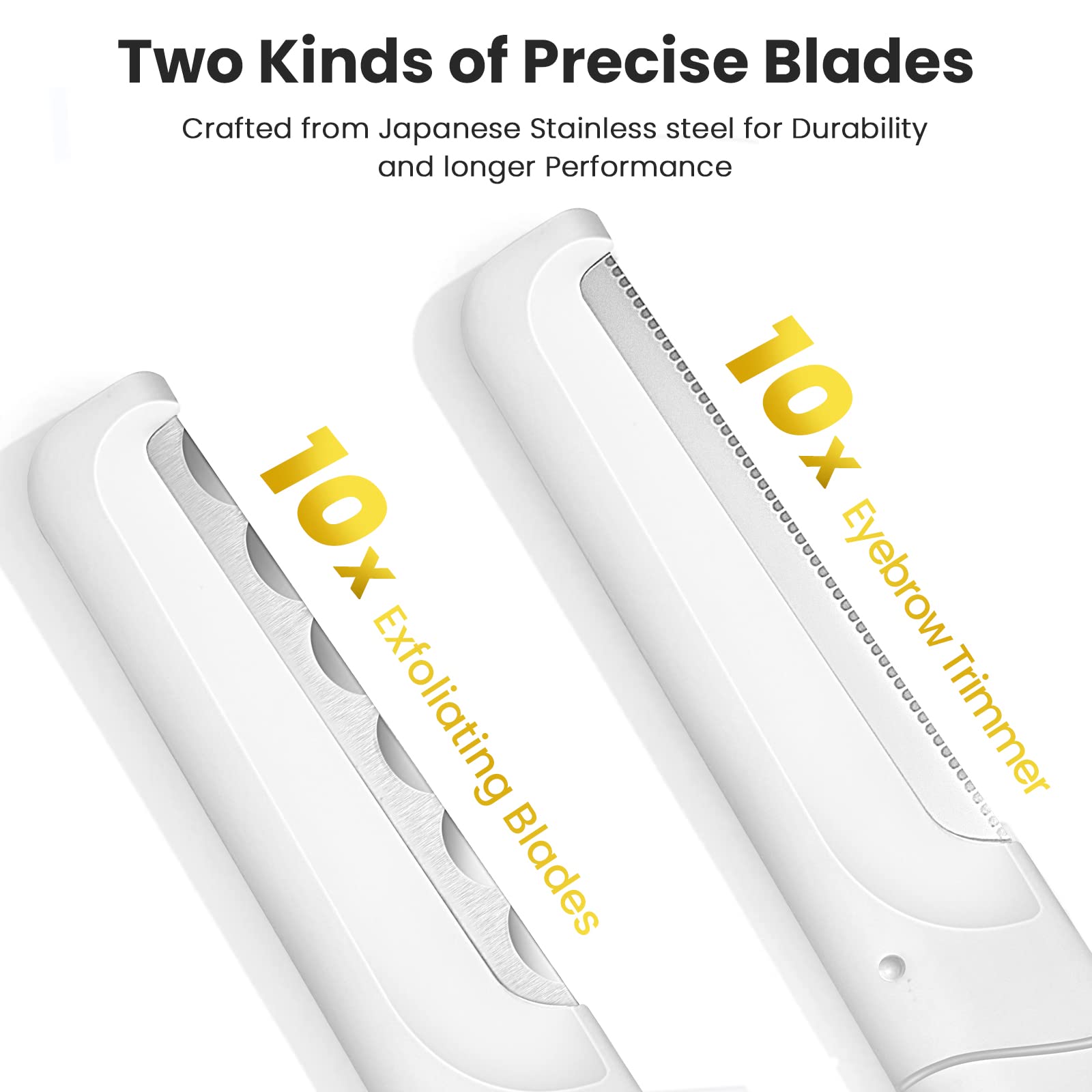 Dermaplaning Tool For Face Exfoliation, With 20 Replaceable Blades, Facial Shaver/Eyebrow Razor, Peach Fuzz Removal Eyebrow Shap