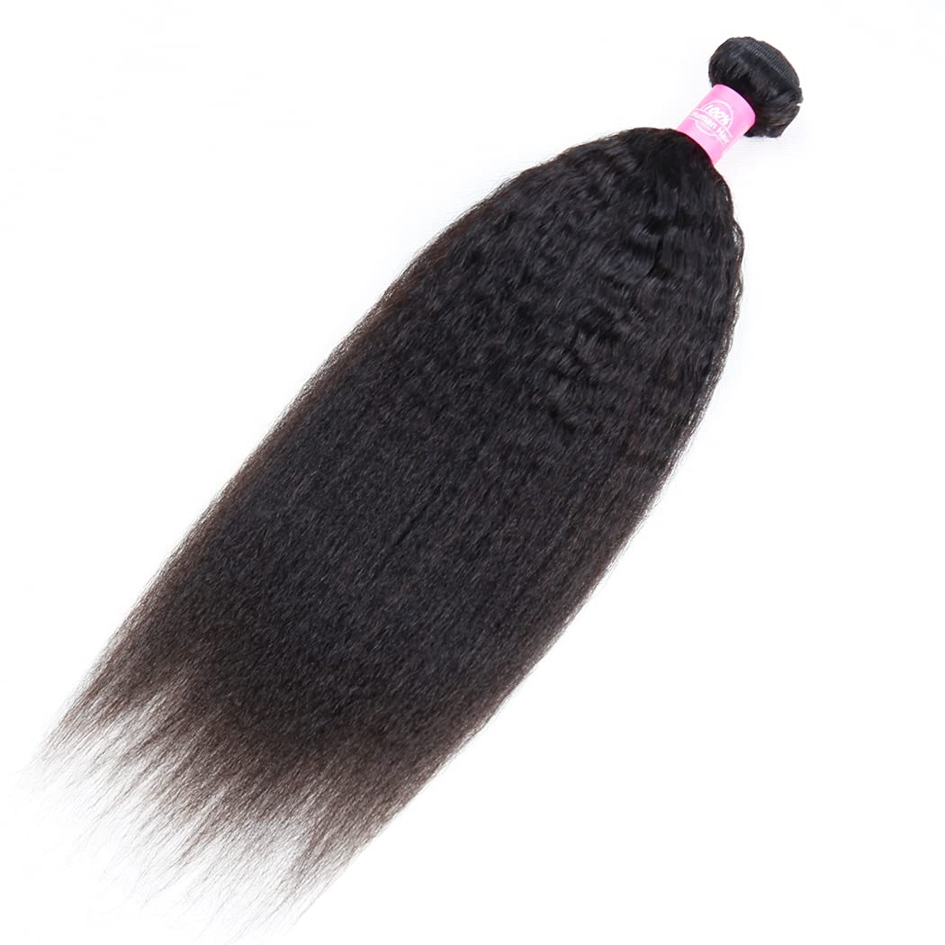 Odir Kinky Straight Human Hair Bundles 20 Inch Unprocessed 9A Brazilian Yaki Straight Virgin Hair 1 Bundle Kinky Straight Hair E