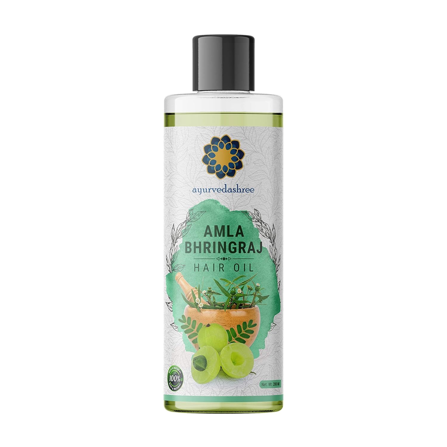 AYURVEDASHREE Hair Oil, 200 ml with Amla , Bhringraj , Brahmi , Methi , Shikakai , Neem , Henna , Pine , Clove , Eucalyptus & Ci
