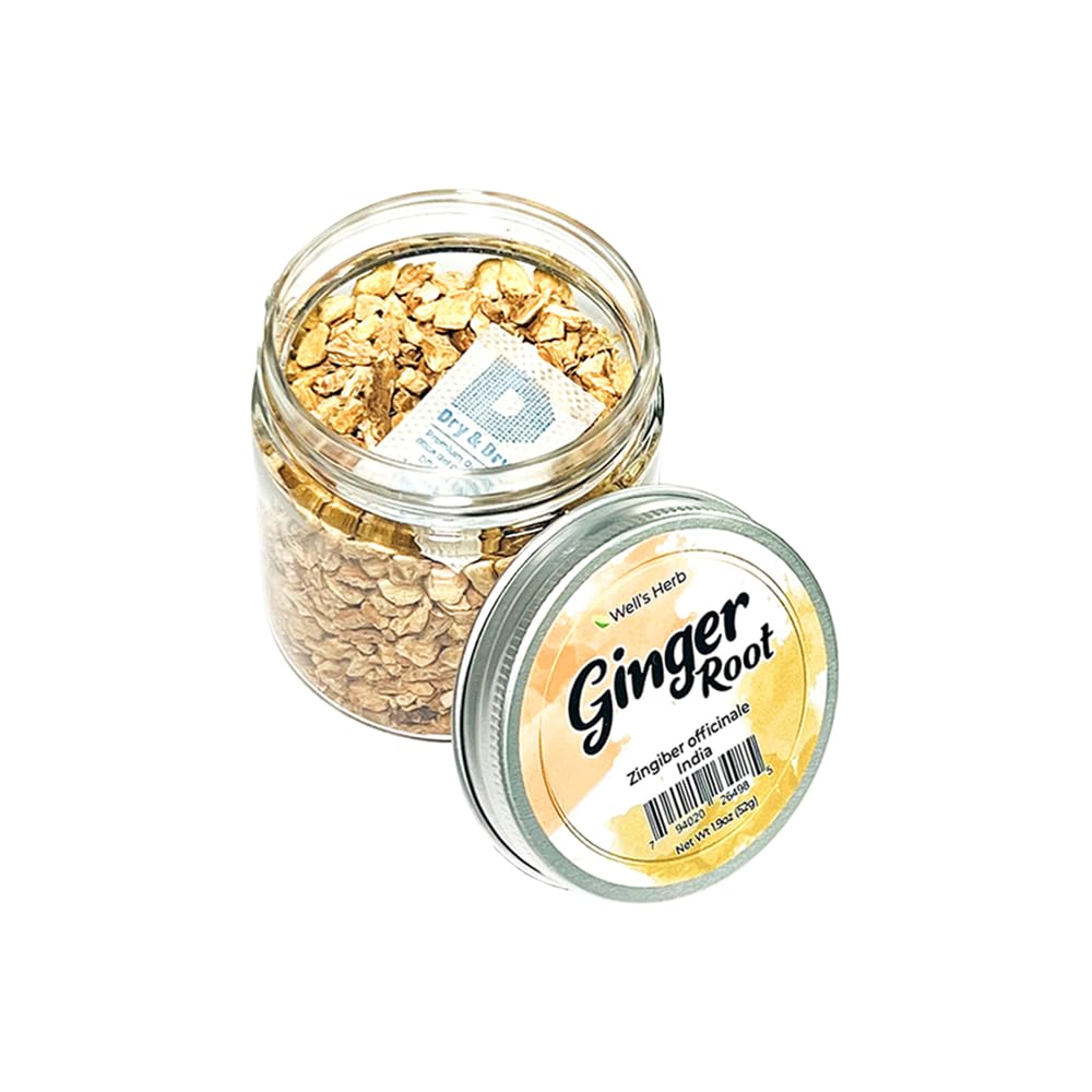 Well'S Herb Dried Ginger Root | 1.9 Oz. | 100% Natural | Perfect For Herbal-Infused Hair Oil | For Hair & Skin Oil Diy | Ginger
