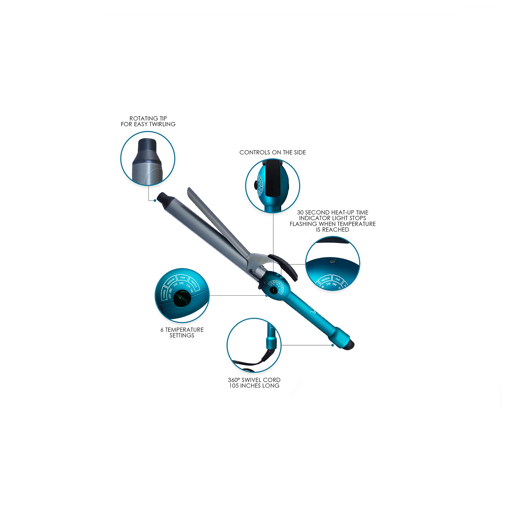 Mr Big Junior Hair Curling Iron Wand - The Best, Longest Xl Styling Curling Irons For Long Hair On The Market, Change Flat Bed H