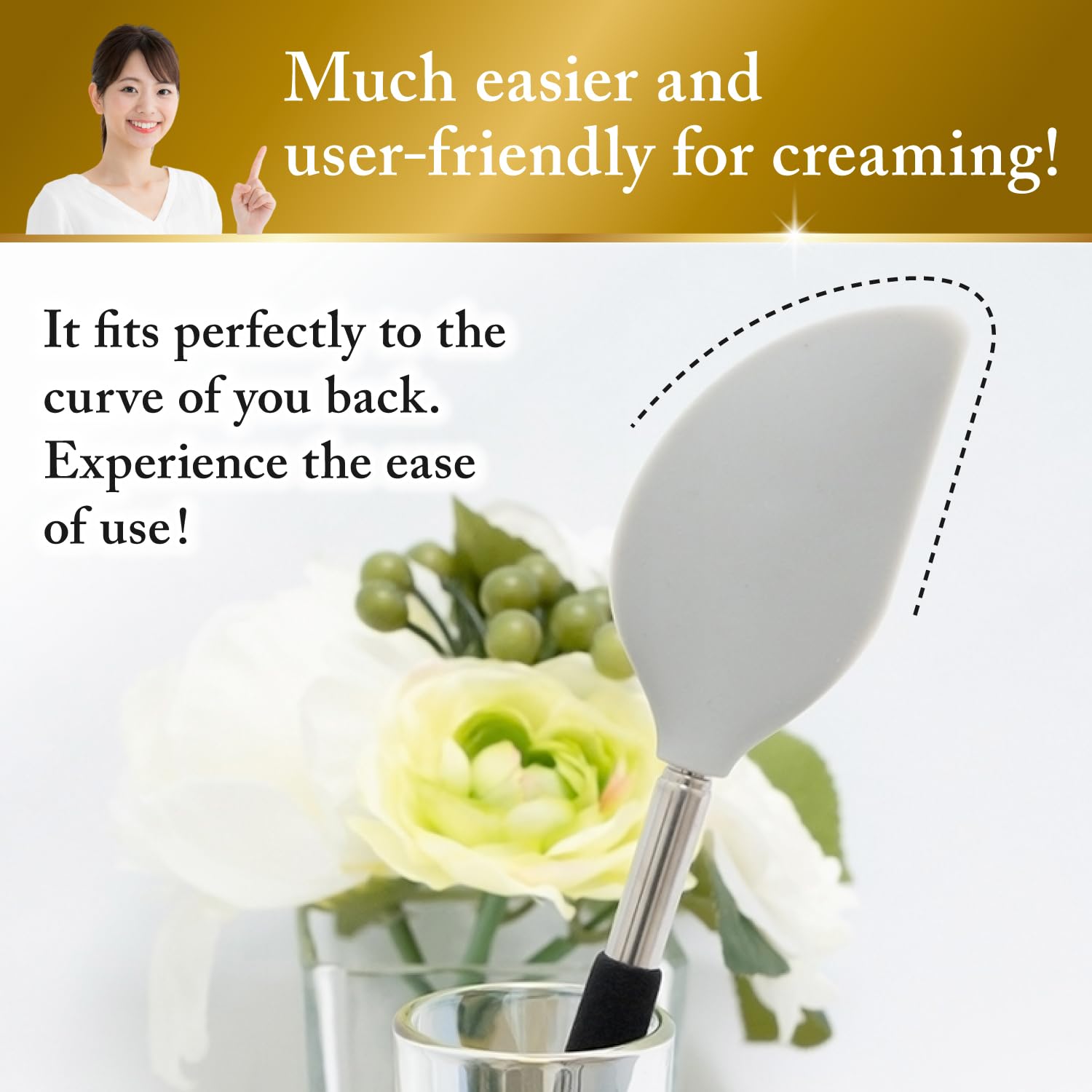FieldSora Telescopic Cream Applicator for Back ?asy to Clean, Gray, Ideal for Creams, Sunscreens & Ointments