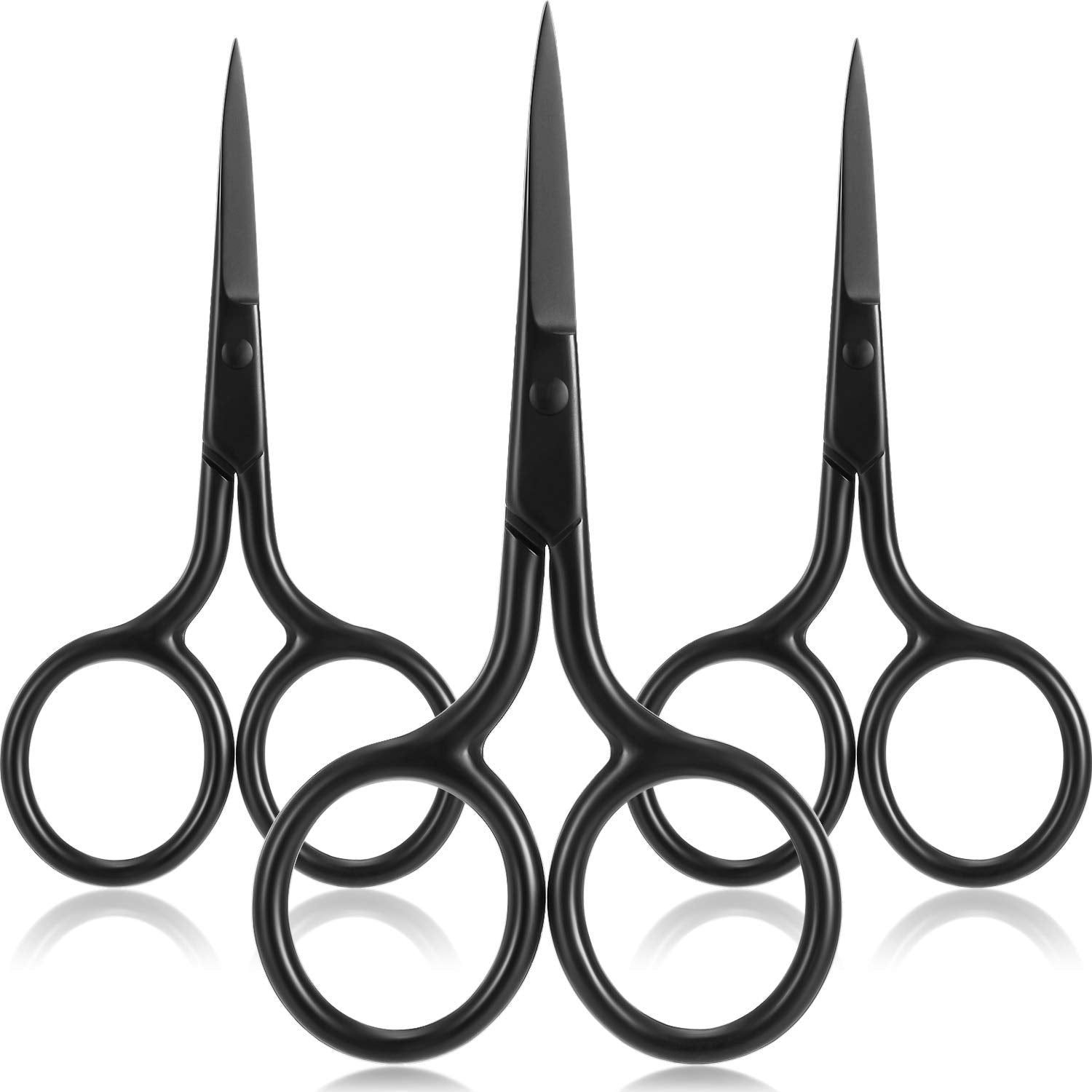 3 Pack Small Nose Scissors Facial Hair Scissors Mini Beauty Scissors Stainless Steel Trimming Pointed Scissor for Grooming Eyebr