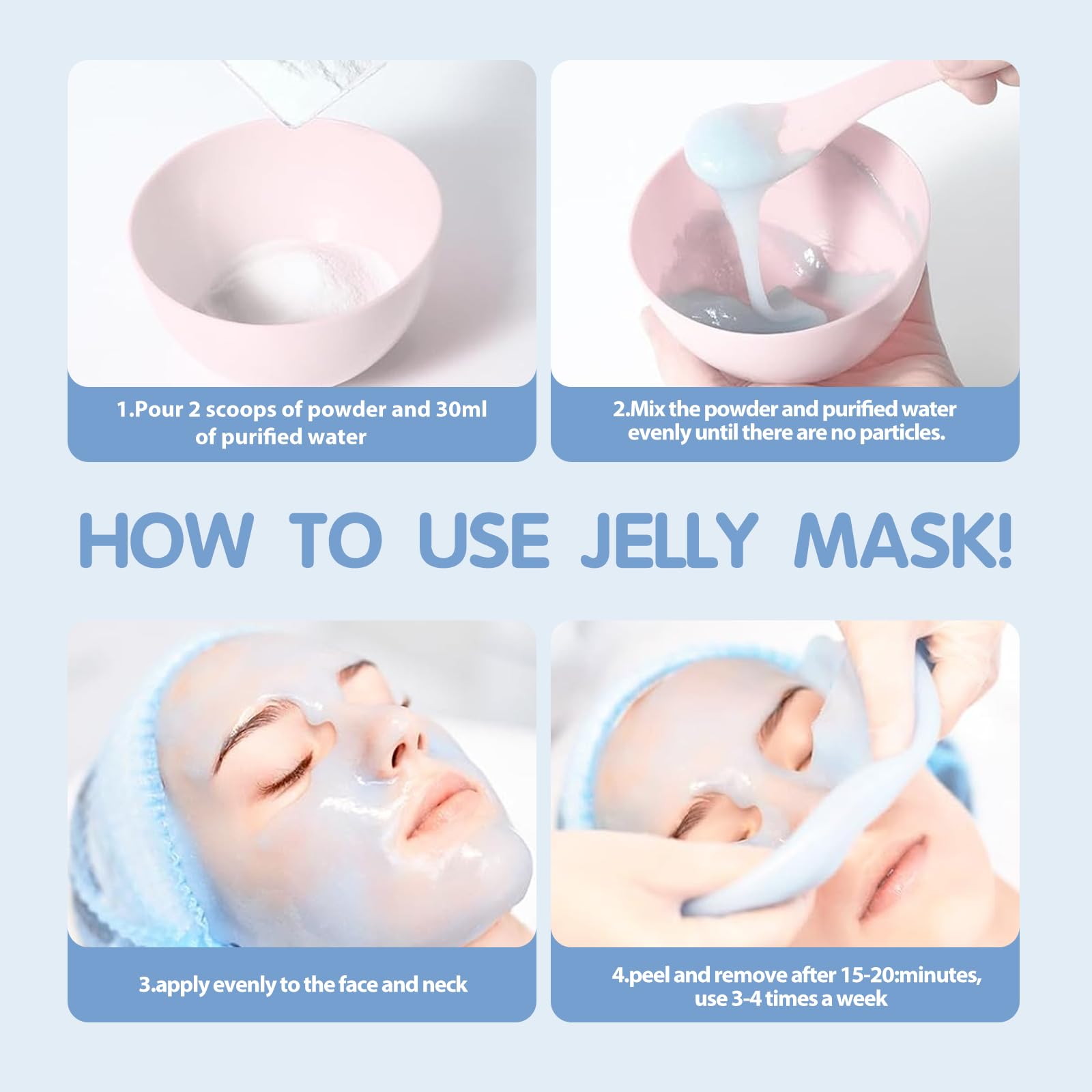 MEWEACHI Jelly Mask 22.93 oz - Professional Spa Facial Mask, Moisturizing & Hydrating for Wrinkles & Acne, Natural Gel with Hyaluronic Acid