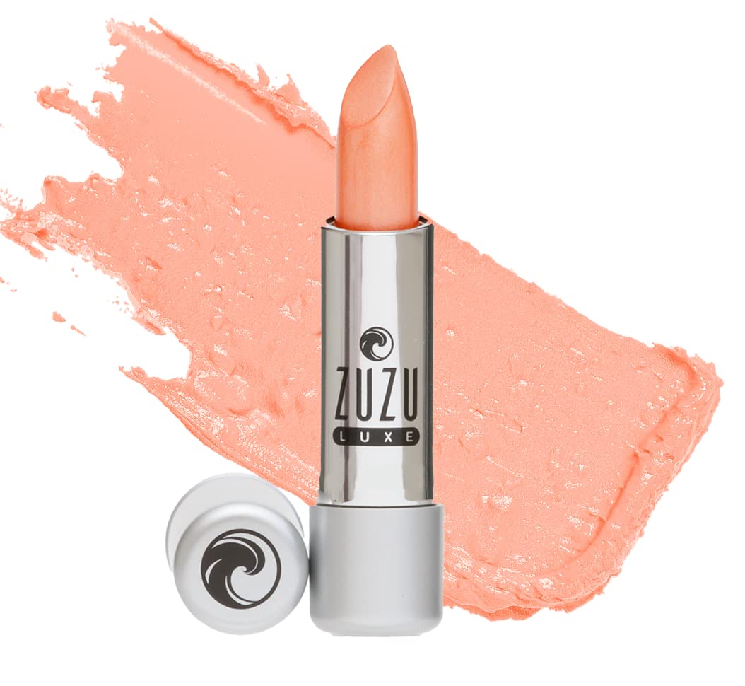 Zuzu Luxe Lipstick (Siesta - Light Peach/Cool Pearl), Natural Ultra-Hydrating Lipstick, Paraben Free, Vegan, Gluten-free, Cruelt