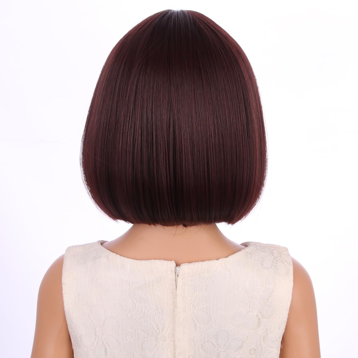 PATTNIUM Kids Brown Wig Child Brown Bob Wig Short Brown Bob Wig for Girls Cosplay Party Synthetic Rose Net Daily Wear Wig (Brown