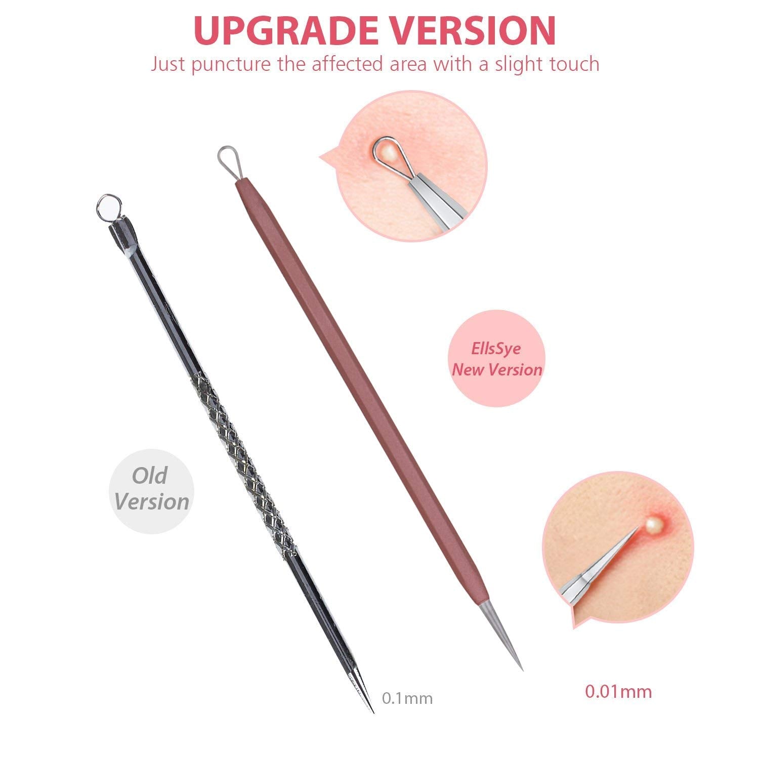 Jpnk Blackhead Remover Tool Comedones Extractor Acne Removal Kit For Blemish, Whitehead Popping, 6 Pcs Zit Removing For Nose Fac