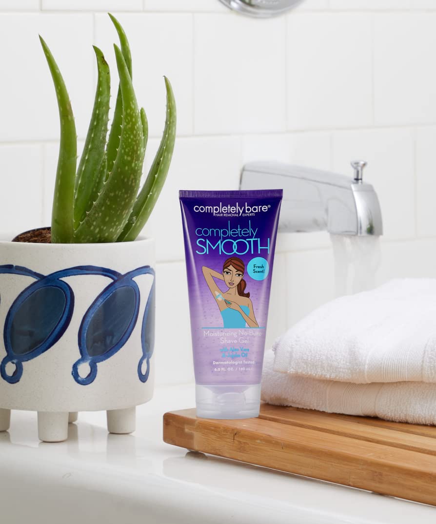Completely Bare Completely Smooth Moisturizing No-Bump Shave Gel - Hydrating Aloe Vera & Jojoba Oil