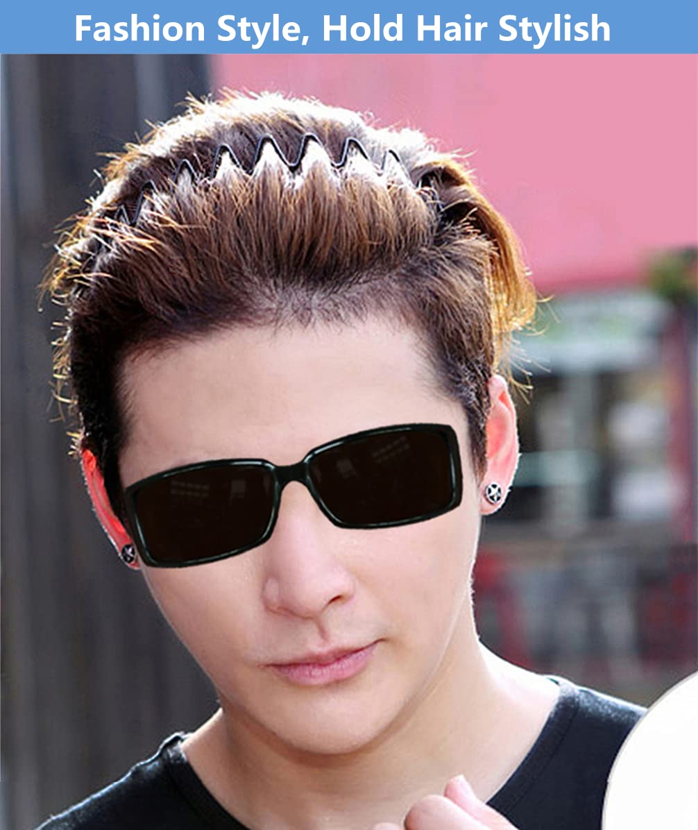 Bodbop Xingzhe Metal Hair Band Men Headband Women'S Fashion Elastic Stylish Sports Hairband Head Hoop With Non Slip Wavy Teeth,