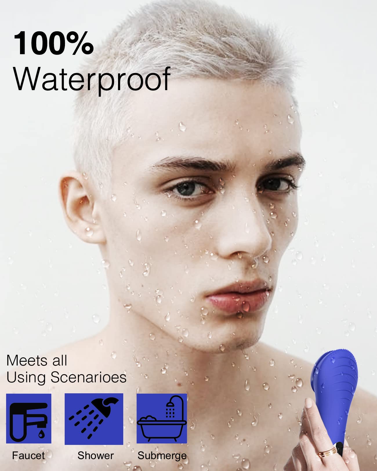 Sonic Facial Cleansing Brush, Waterproof Face Scrub Brush For Men & Women, Rechargeable Face Brushes For Cleansing And Exfoliati