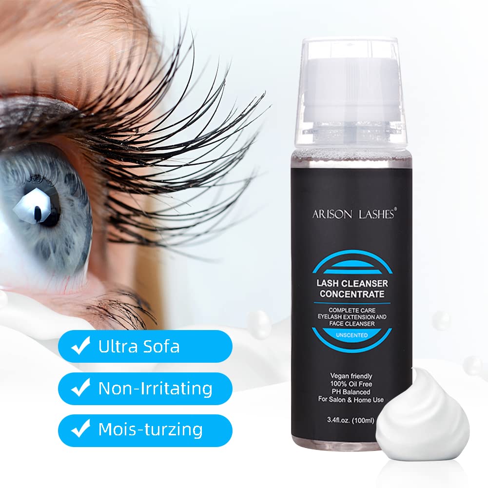 Eyelash Cleanser Concentrate 100Ml Professional Lash Extensions Shampoo Natural Foaming Cleanser For Extensions Lashes With Salo