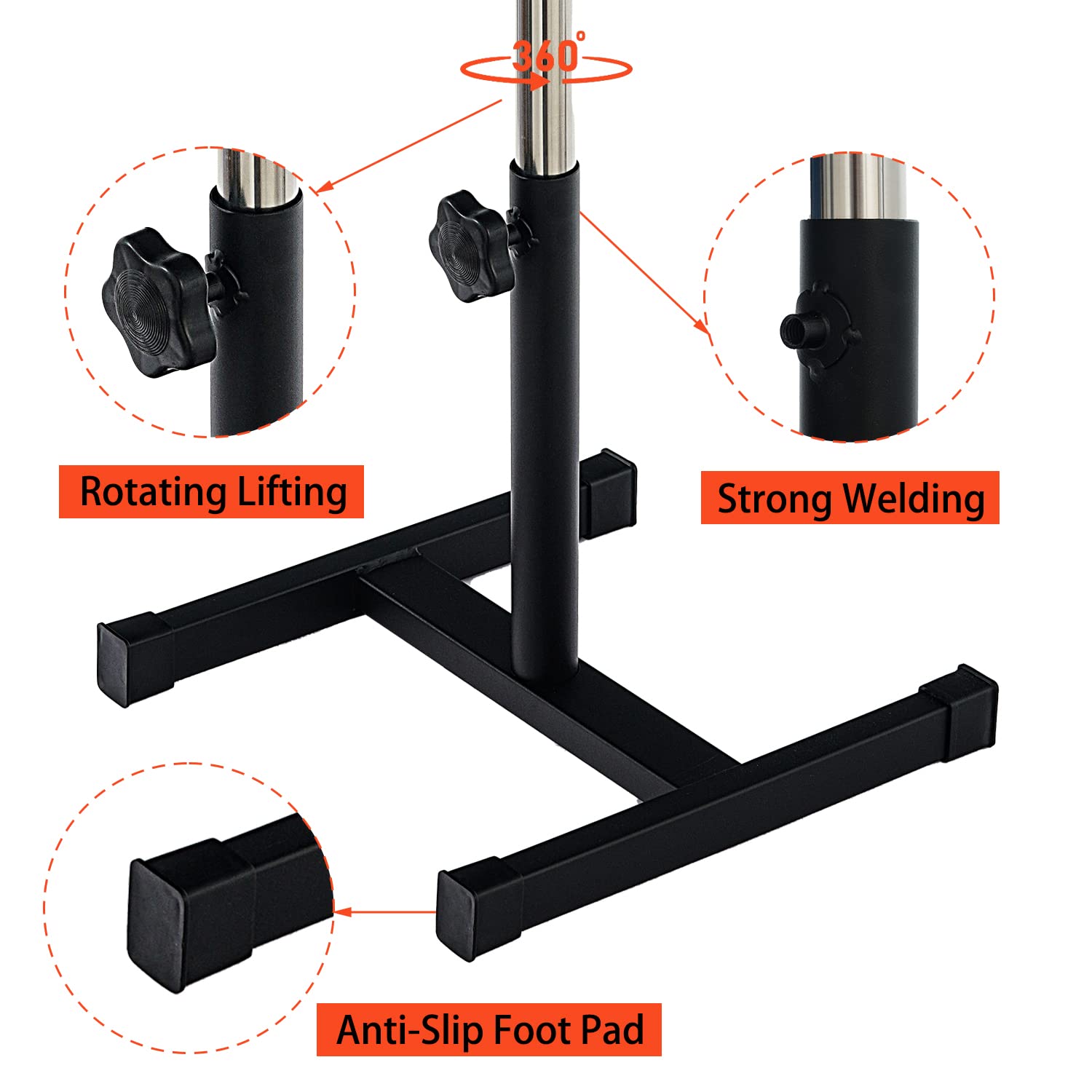 Queesaln Pedicure Manicure Footrest Adjustable Height Stand Beauty Spa Salon Nail Care Black