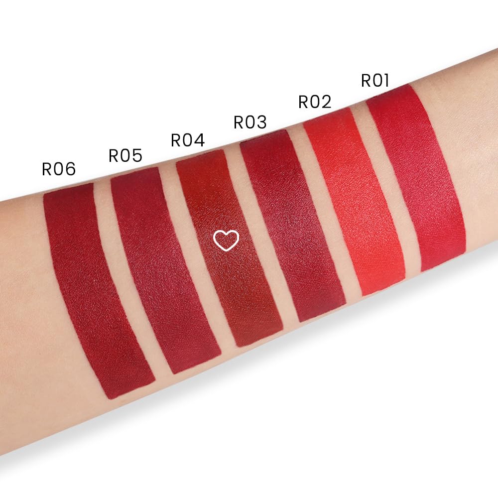 Evpct 1Pcs Dark Red Lipstick, Silky Velvet Matte Lipstick Pack Sets For Women, Long Lasting Smudge Proof Lipstick Lip Stain Make