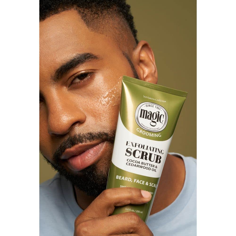 Softsheen-Carson Magic Men'S Grooming Facial Exfoliating Scrub, Softens, Smooths And Clarify, With Cocoa Butter And Cedarwood Oi