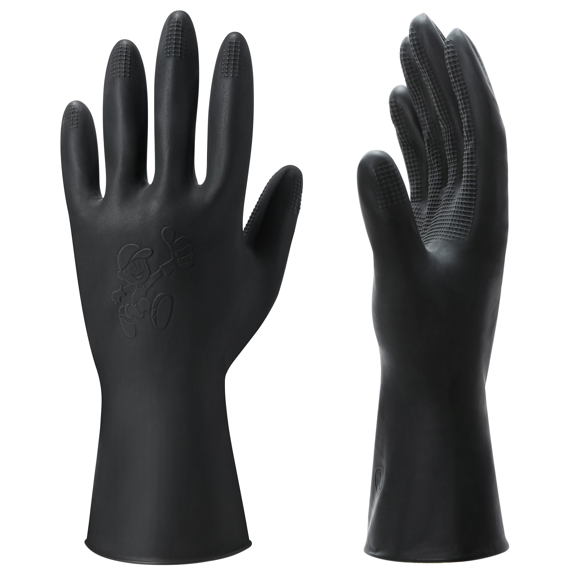 ThxToms 3 Pairs Hair Dye Gloves, Reusable Professional Hair Color Rubber Gloves for Home and Salon Black,Medium