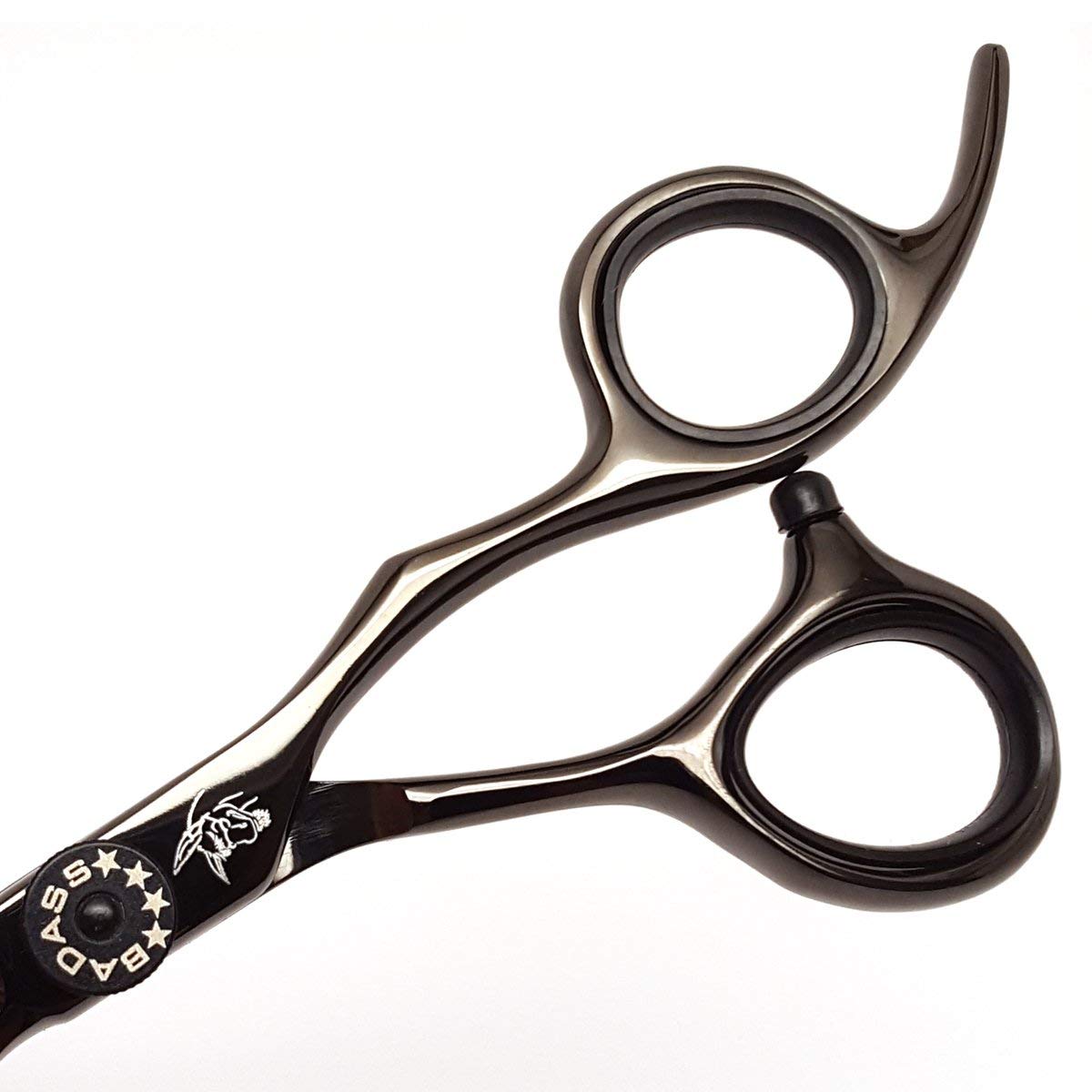 Badass Beard Care Titanium Series Barber Quality Beard Shaping Scissors - 5.25 inches long, Surgical Grade Stainless Steel (HRC