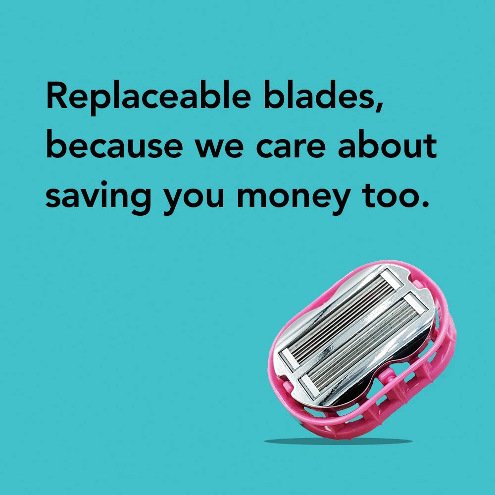 Premium Omnishaver With Pink Travel Case - The Fastest Way To Shave Head, Legs, Arms, Body, An Alternative To Disposable Shaving