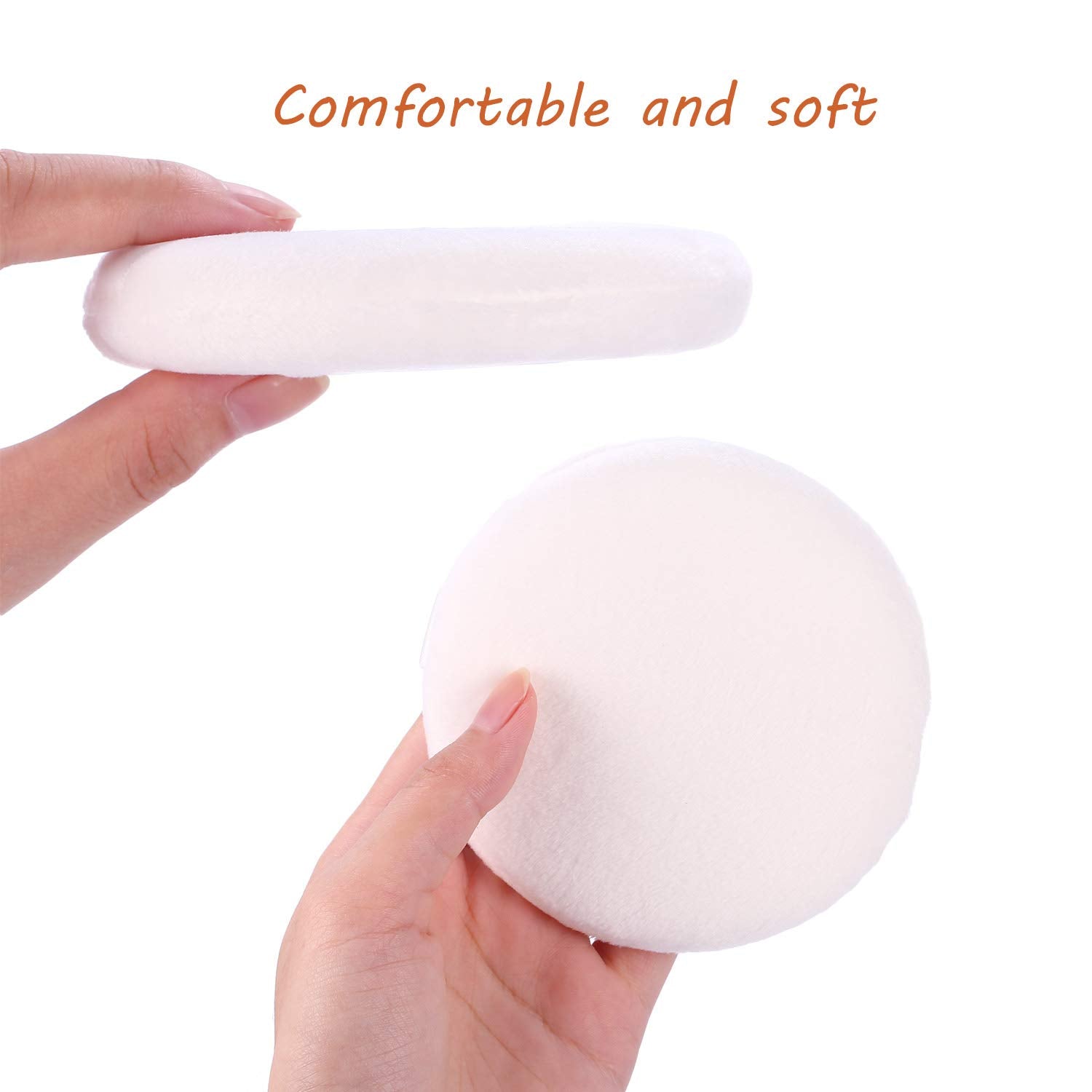 Wsyub Powder Puff, Large Loose Powder Puff, 4.13 Inch Powder Puff For Body Powder, Ultra Soft Velour Body Powder Puff, 2Pcs, Whi