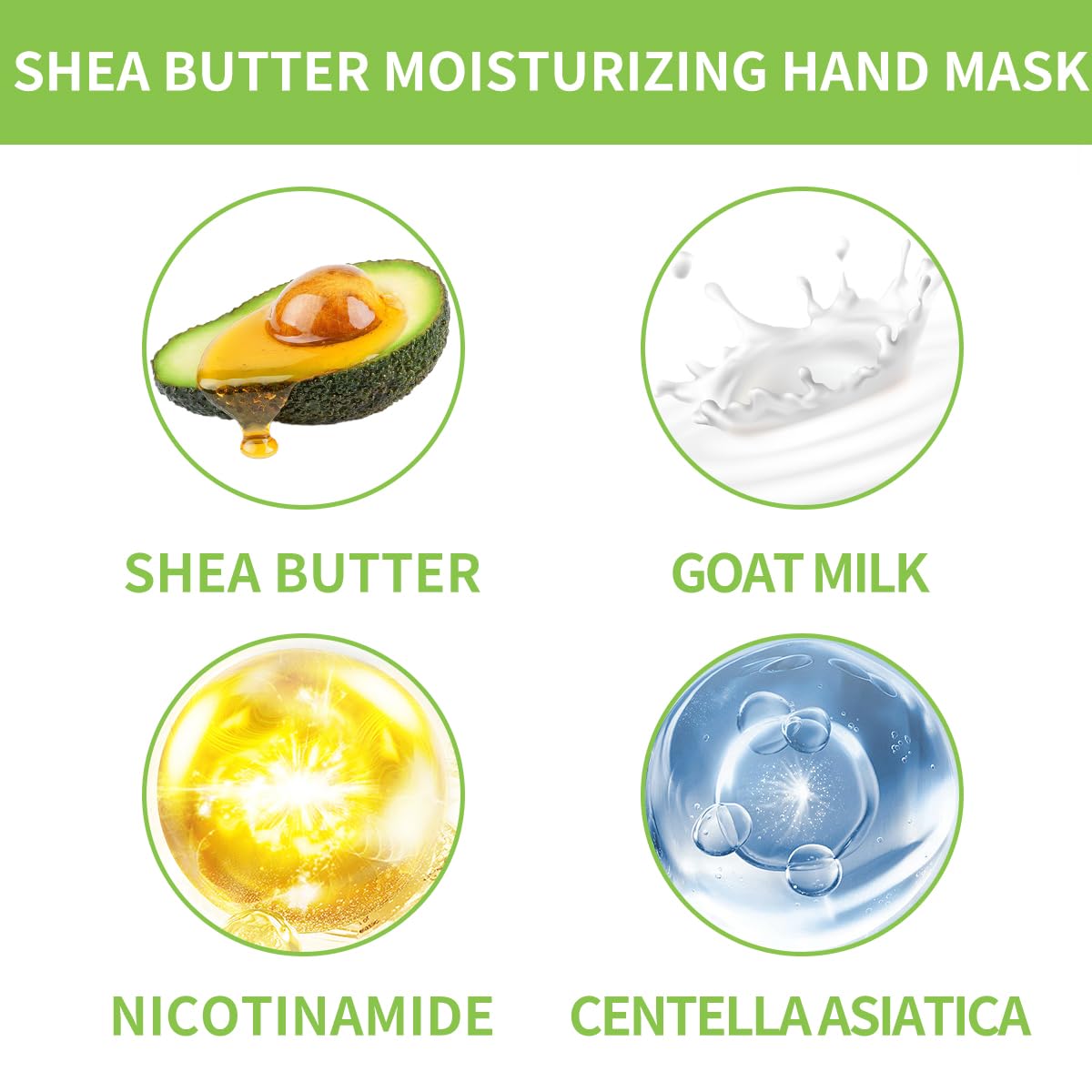 SULADEC Moisturizing Hand Mask with Shea Butter and Goat Milk, Hydrating Hand Masks for Dry Cracked Hands, Dry Skin Moisturizer