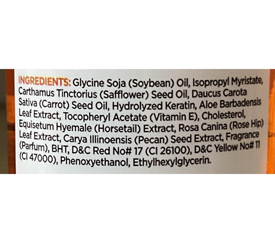 Hollywood Beauty Carrot Hair Oil, 2Oz Bottle, Hair, Scalp, Skin, Nail, & Massage Oil, Helps Repair Damaged Hair & Skin, Can Be U