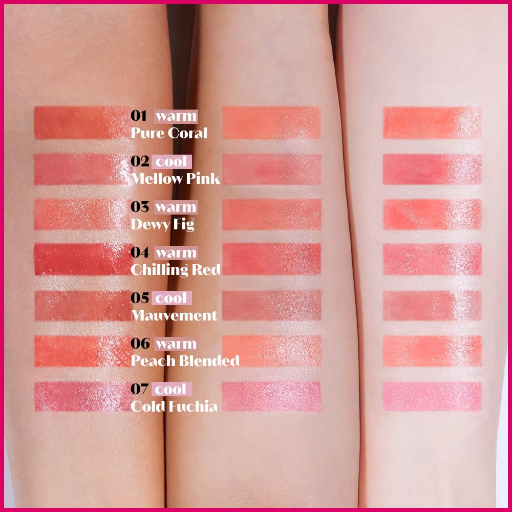 Etude Glow Fixing Tint #6 Peach Blended | Non-Sticky Glossy Shine Lip Stain | Fills Up With Comfortable Moisture | Tints For Dry