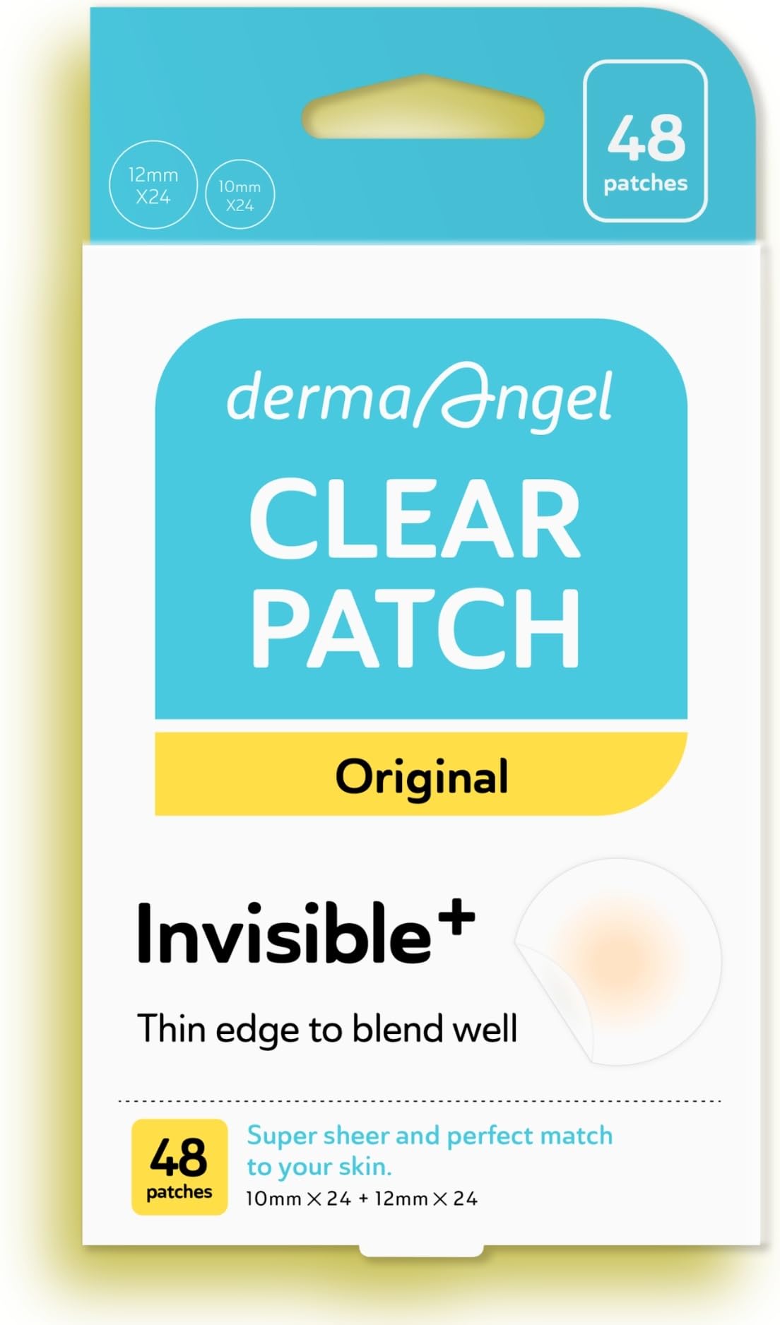 DERMA ANGEL Ultra Invisible Acne Patches Pimple Patches Hydrocolloid Acne Patches Zit Patches Hydrocolloid Bandages Acne Spot Tr