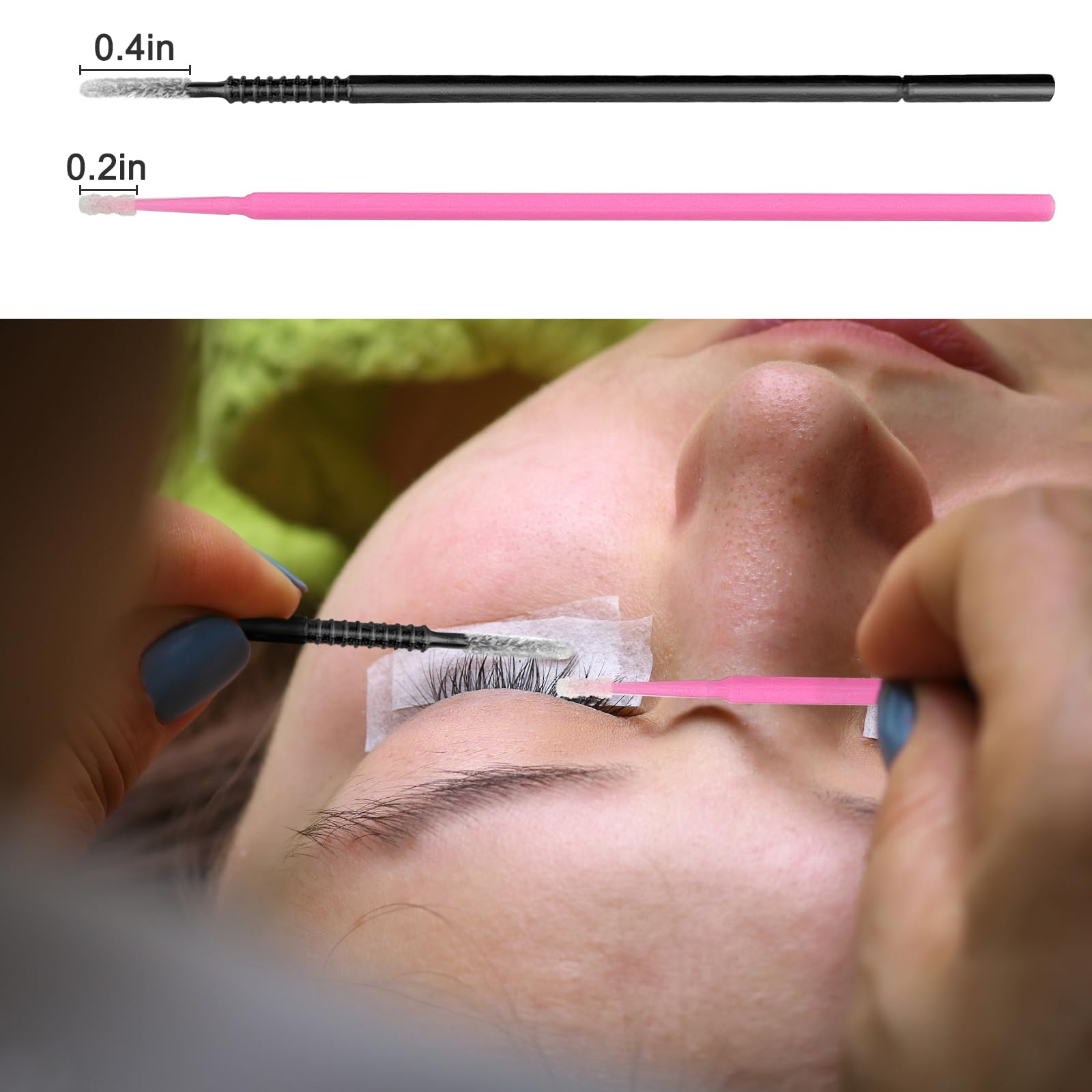 Micro Brushes, Microswabs For Eyelash Extensions & Makeup, Lint Free Lip Micro Applicator Brush, Disposable Micro Swabs, Eye Las