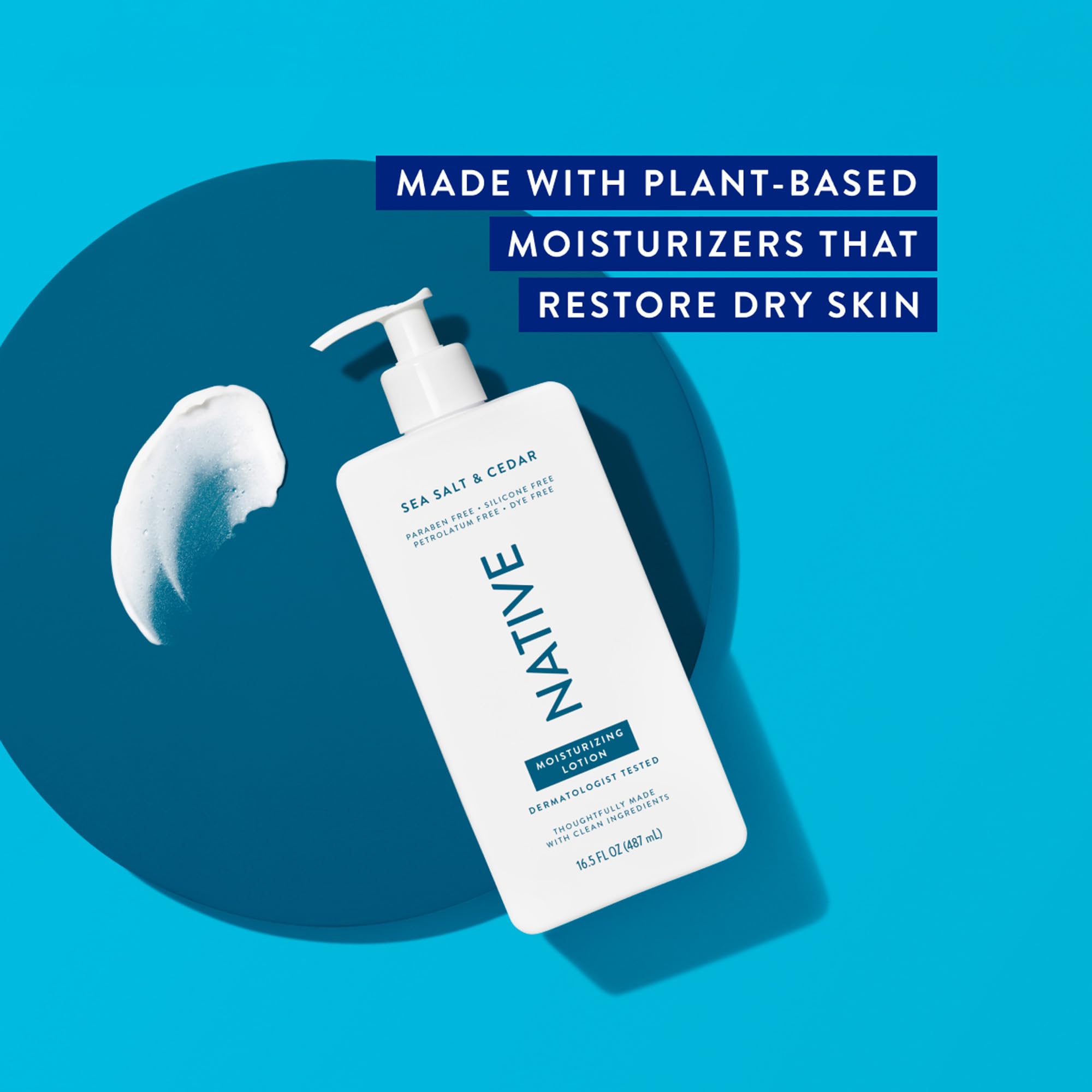 Native Body Lotion Contains Naturally Derived Plant-Based Moisturizers For Women And Men | Restores Dry Skin, Sea Salt & Cedar,