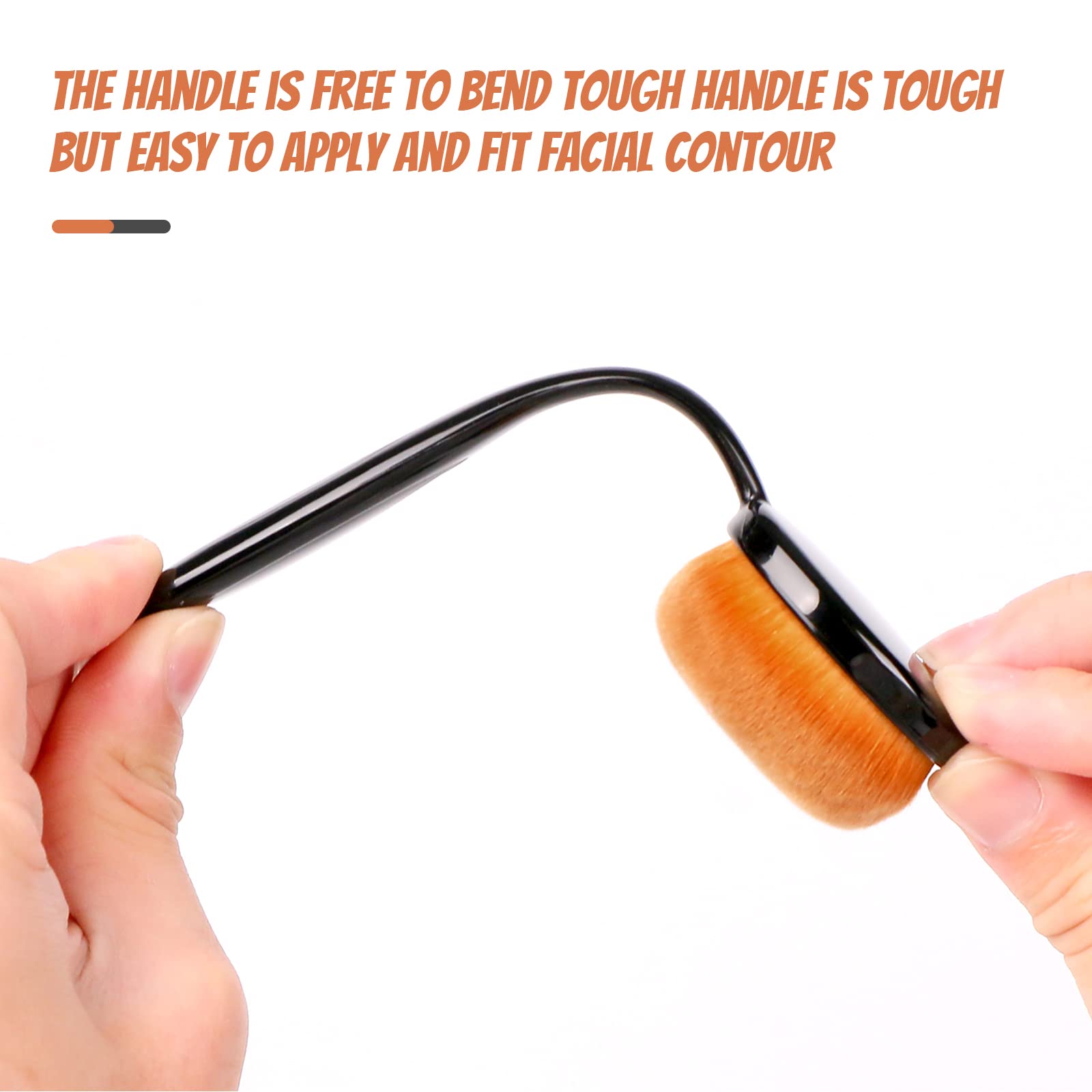 Yoseng Foundation Brush For Liquid Makeup,Oval Black Medium Toothbrush Makeup Brushes Fast Flawless Application Liquid Cream Pow