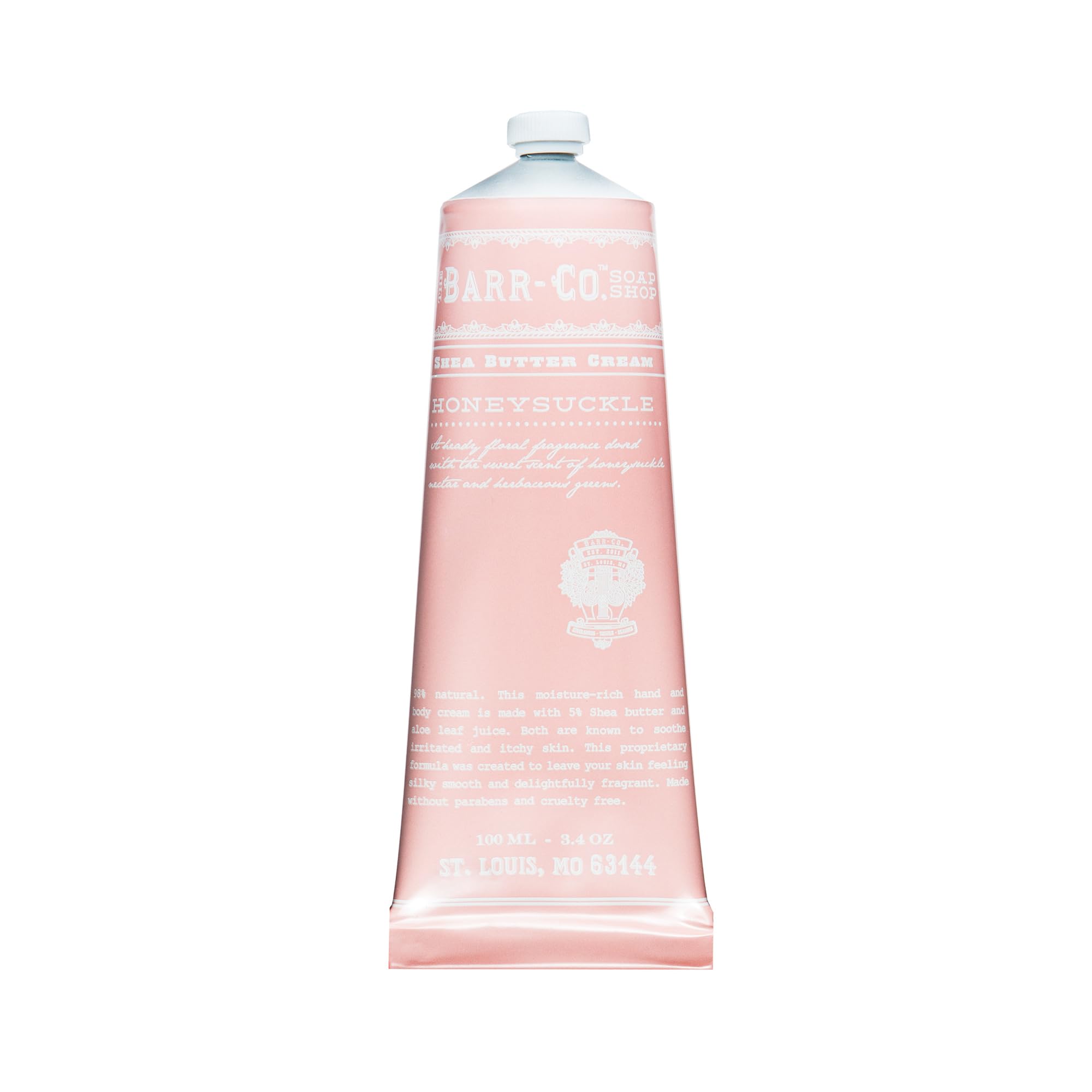 Barr-Co. Soap Shop Hand Cream Honeysuckle, Sweet Honeysuckle Nectar Aroma, Hand Cream For Dry & Cracked Hands, Shea Butter Cream