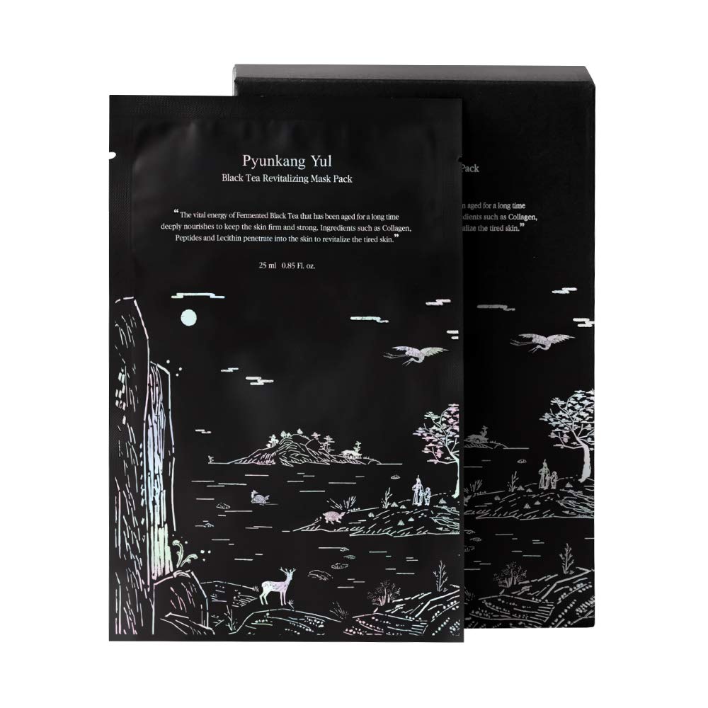 Pyunkang Yul Fermented Black Tea Revitalizing Mask Pack with Low Molecule Collagen, Shea Butter, Skin Revival, Elasticity Care, 