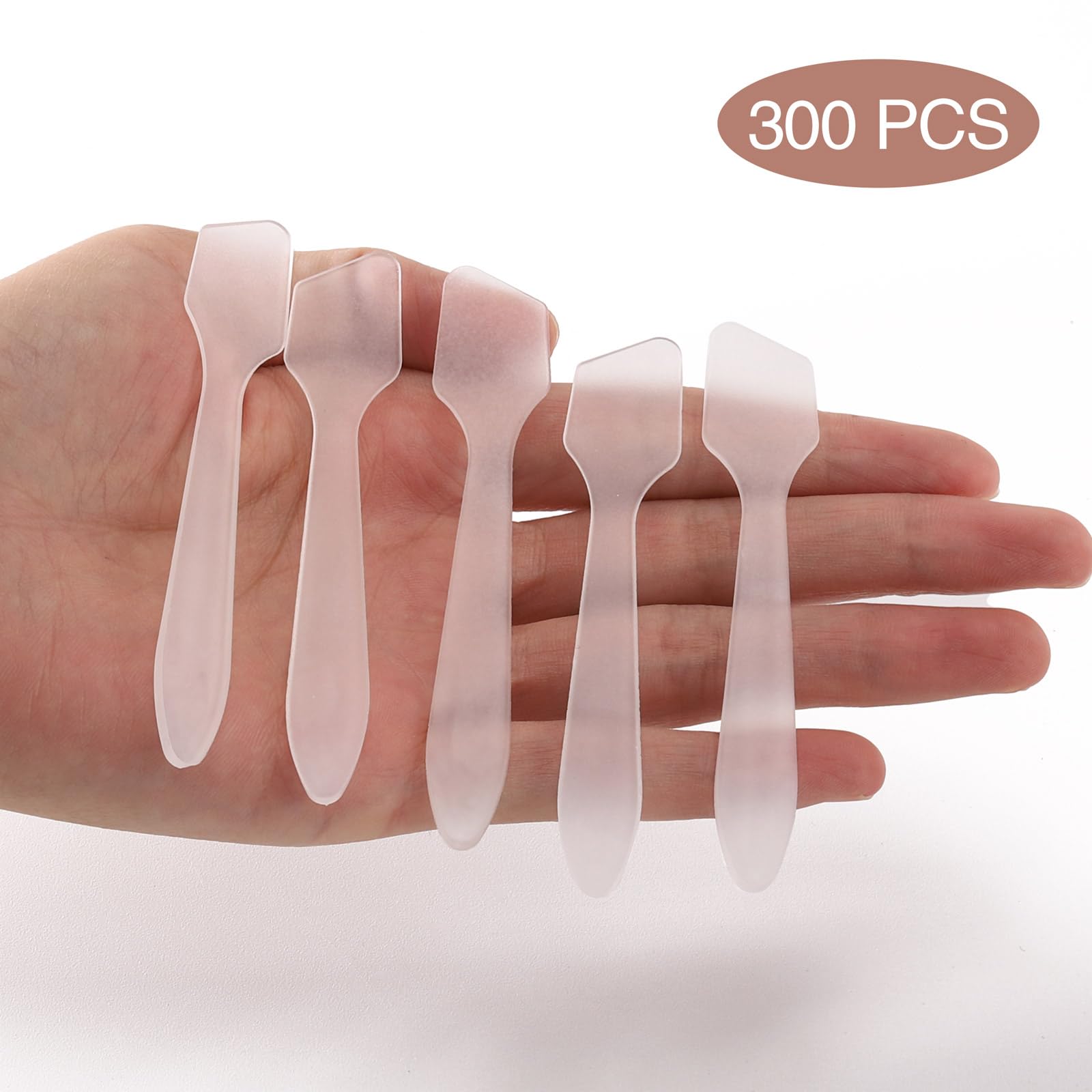 Tbestmax 300 Pcs Mini Cosmetic Spatulas 3.2'' X 0.6'' Disposable Makeup Spatulas Plastic Spatulas Clear Facial Creams Skin Care