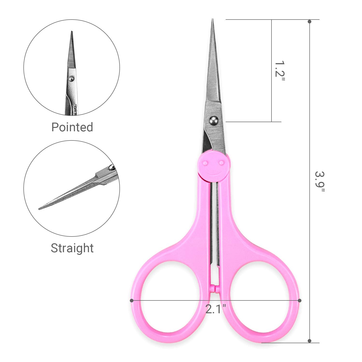 Humbee Eyebrow Scissors, Small Scissors For Facial, Nose, Eyebrow, Mustache, And Beard Hair Trimming & Grooming, Straight Edge,