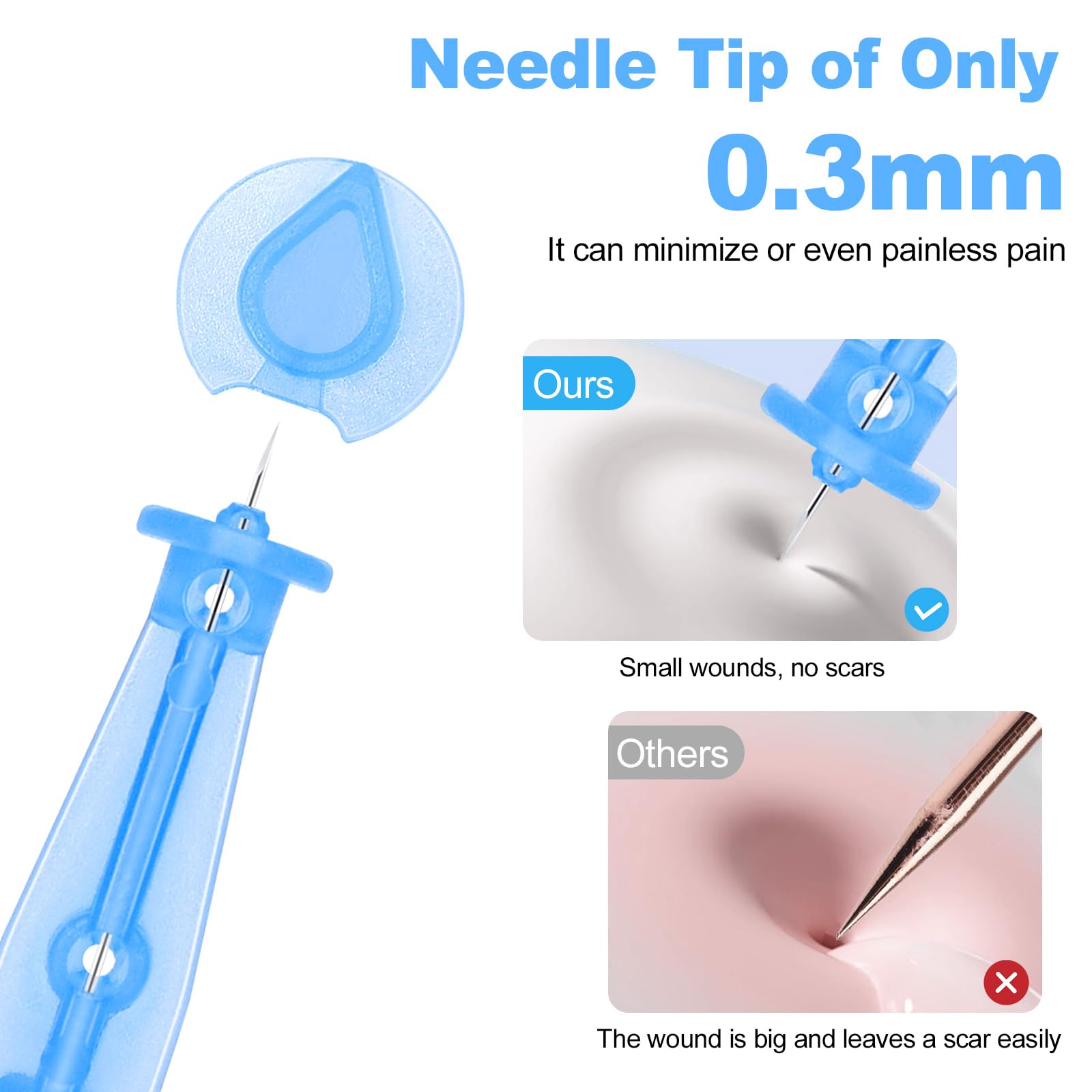 50Pcs Disposable Acne Needle And 72 Dots Pimple Stickers - Ultrafine Pimple Needle Pick Acne Tool Easily Pimple Popper Acne Need