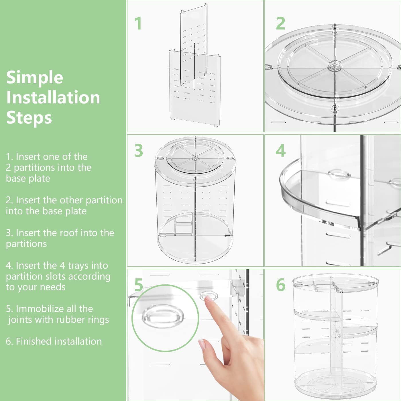 Leewent 360 Rotating Makeup Organizer, Large Capacity Cosmetics Organizer For Perfume Holder Organizer Countertop Diy Spinning M