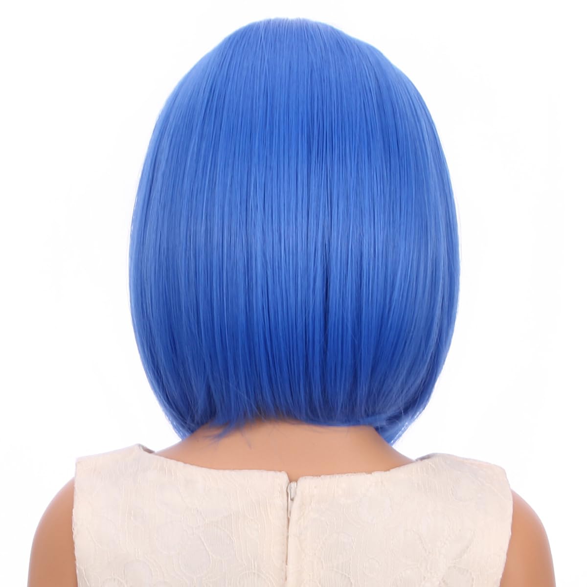 PATTNIUM Kids Blue Wig Child Short Blue Bob Wig with Bangs Cosplay Party Synthetic Daily Wear Wig for Girls (Blue)
