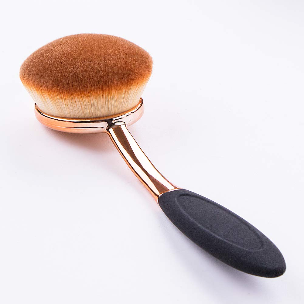 Large Rose Gold Foundation Contour Round Toothbrush Dust Free Oval Makeup Brushes Ink Blending With Dustproof Cover Brush Egg Cl
