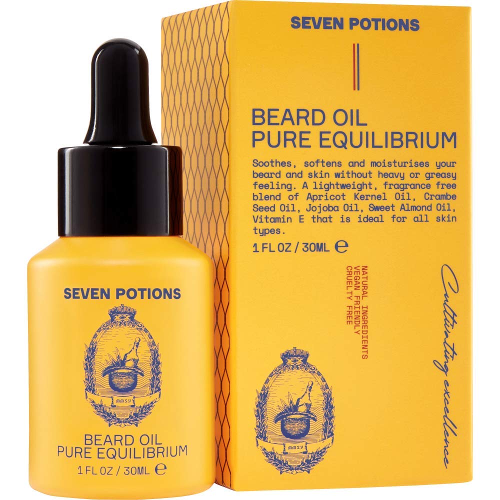 Seven Potions Beard Oil 1 Fl Oz Fragrance Free Beard Softener. Stops Beard Itch. Natural Beard Conditioning Oil. Contains Jojoba