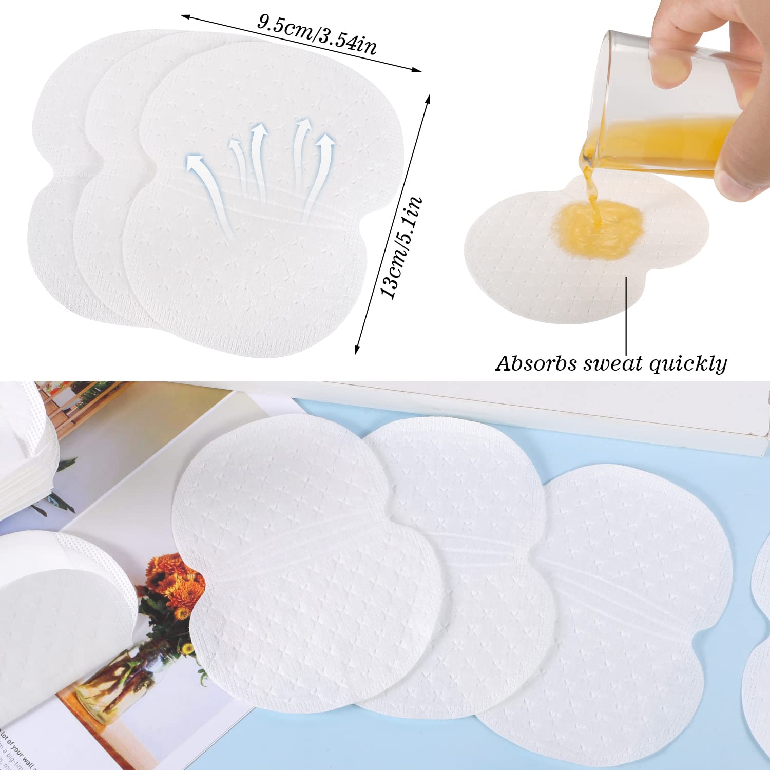 100 Pcs Underarm Sweat Pads, Armpit Sweat Pads For Women And Men, Disposable Underarm Shields Pads For Clothing Sweating Comfort