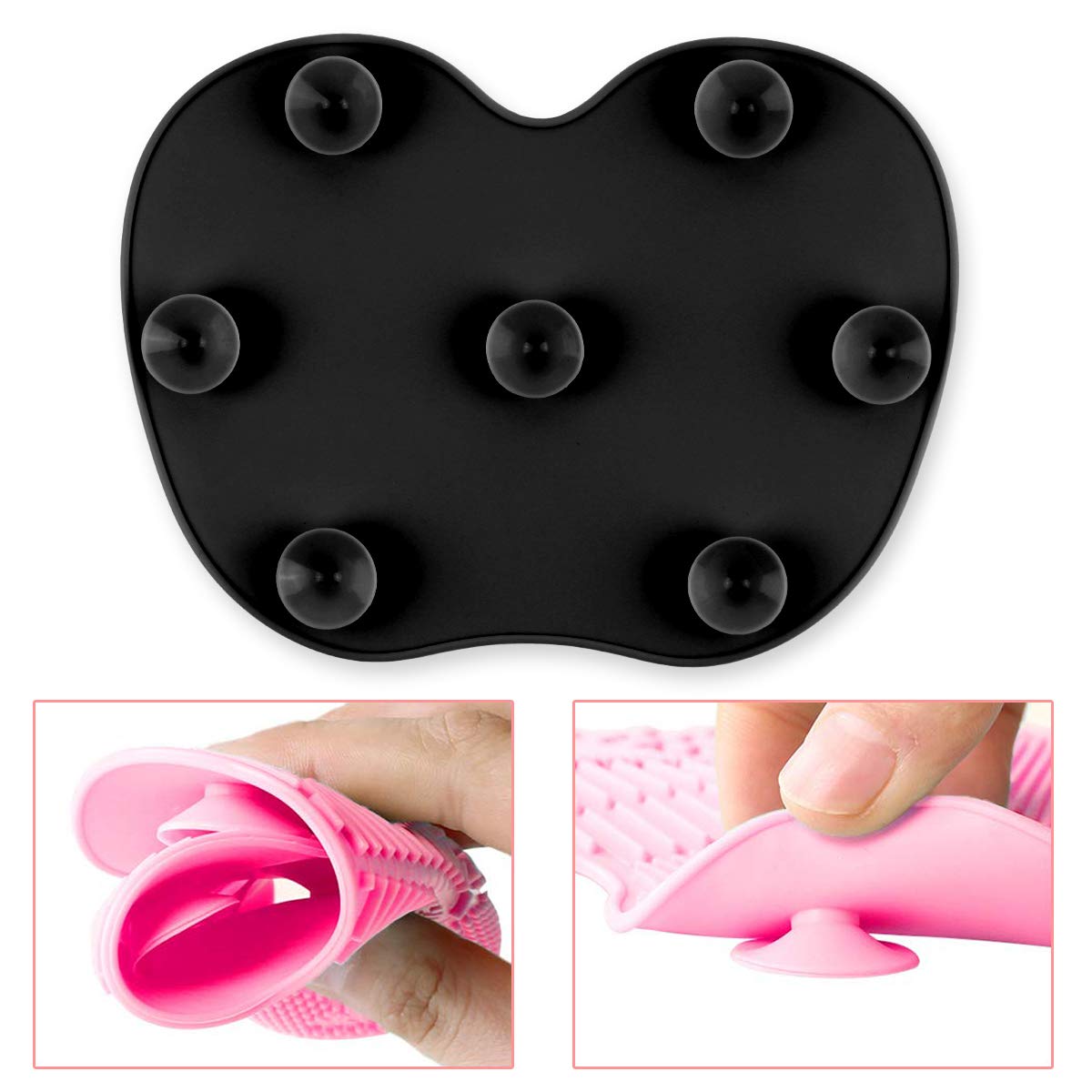 Ranphykx Silicon Makeup Brush Cleaning Mat Makeup Brush Cleaner Pad Cosmetic Brush Cleaning Mat Portable Washing Tool Scrubber W