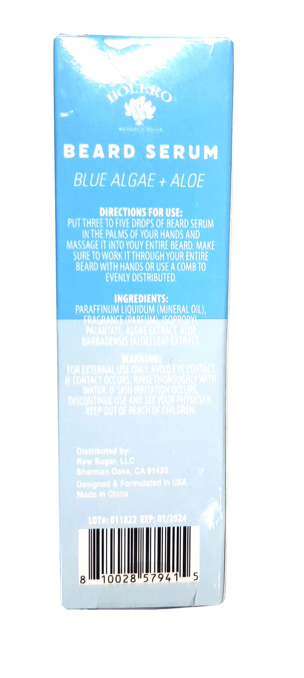Bolero Beverly Hills Mens Refresh Beard Serum - Blue Algae & Aloe 0.5Fl Oz (14.7Ml)