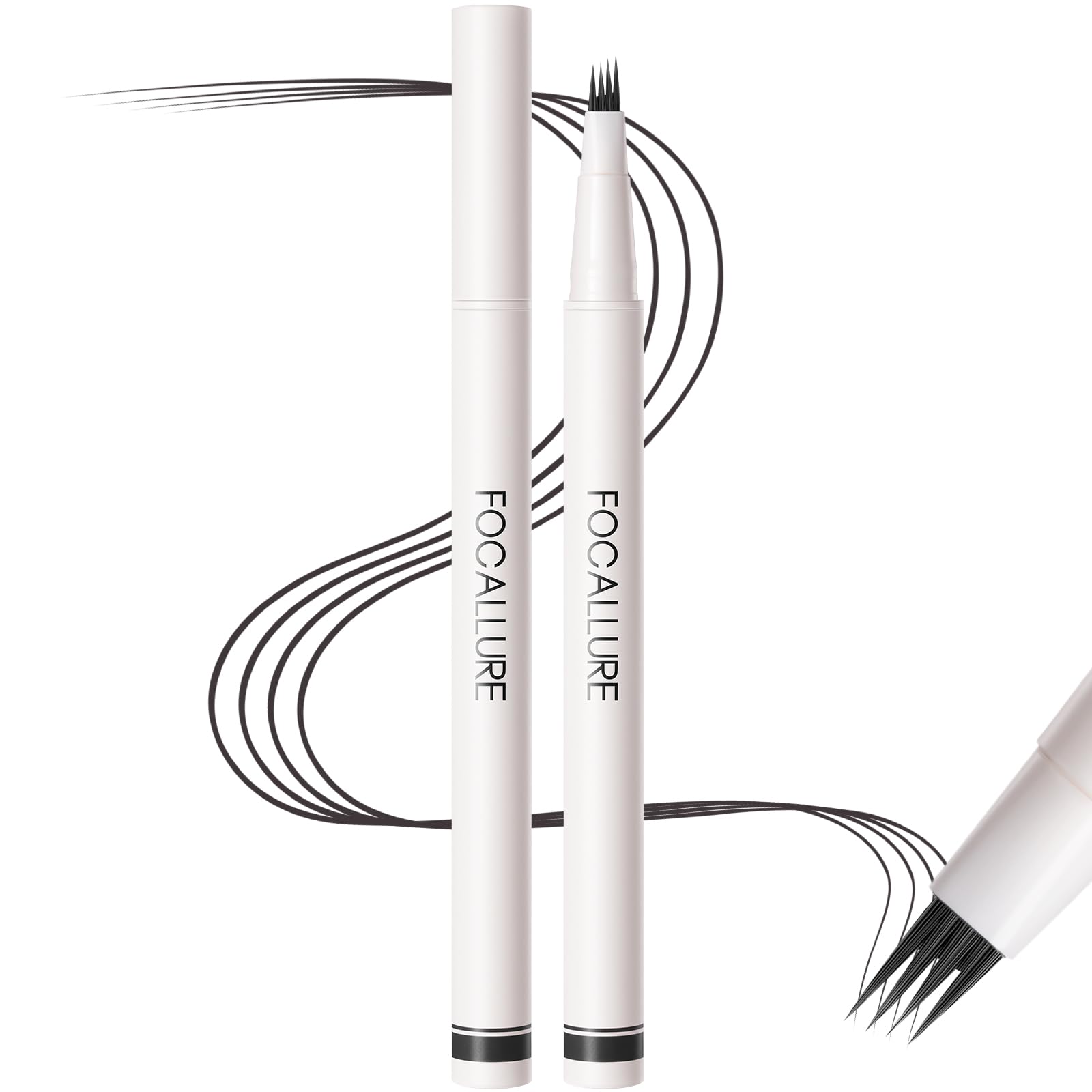 FOCALLURE FLUFFMAX TINTED Liquid Eyebrow Pen, Eyebrow Microblading Pen with a Micro-Fork Tip Applicator, Long-Lasting, Smudge-Pr