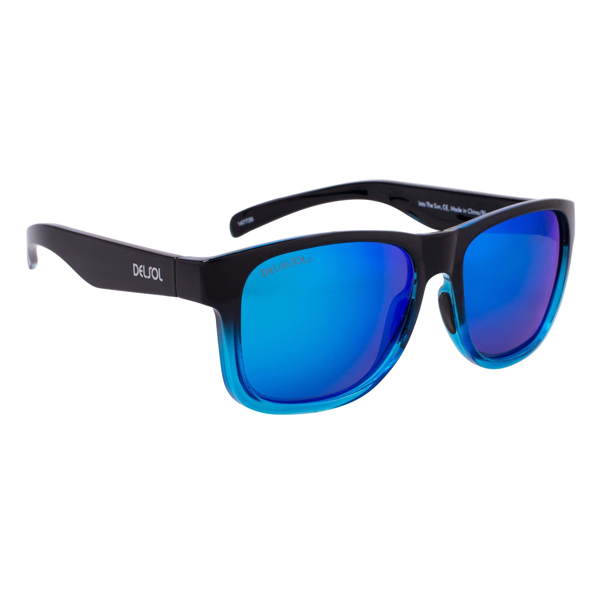 Solize Into The Sun - Black And Clear To Blue By Delsol For Unisex - 1 Pc Sunglasses