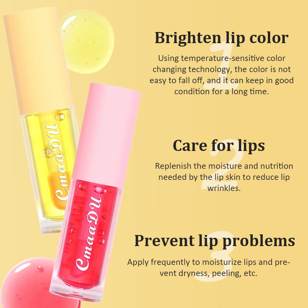 Evpct 6Pcs Mini Clear Color Change Changing Ph Tinted Lip Gloss Sets For Women, Lip Oil Gloss Balm Tint Stain Glaze Pack Hydrati