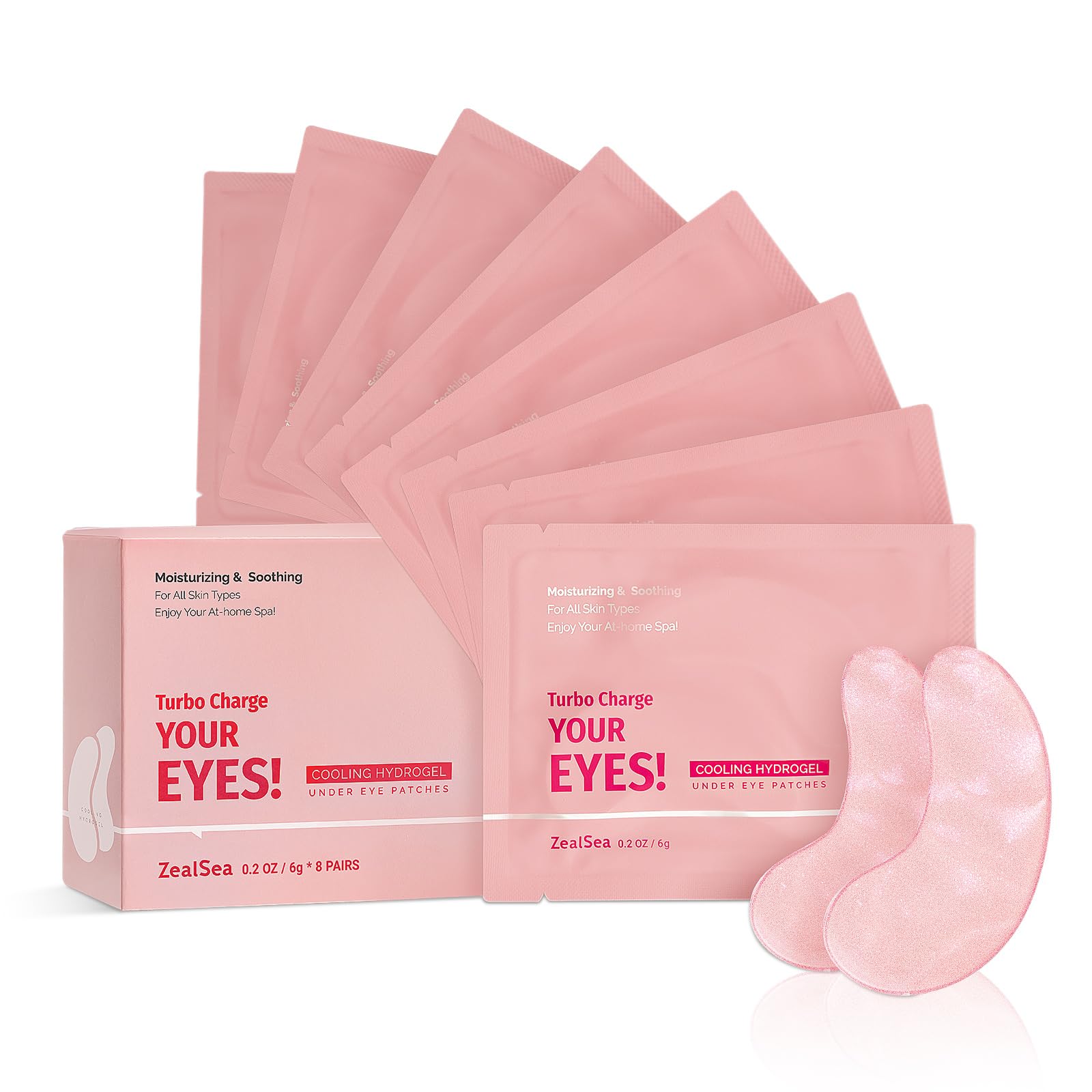ZealSea 8 Pairs Under Eye Masks for Dark Circles and Puffy Eyes - Hydrating Eye Patches, Gel Eye Patches Eye Bags Treatment for 