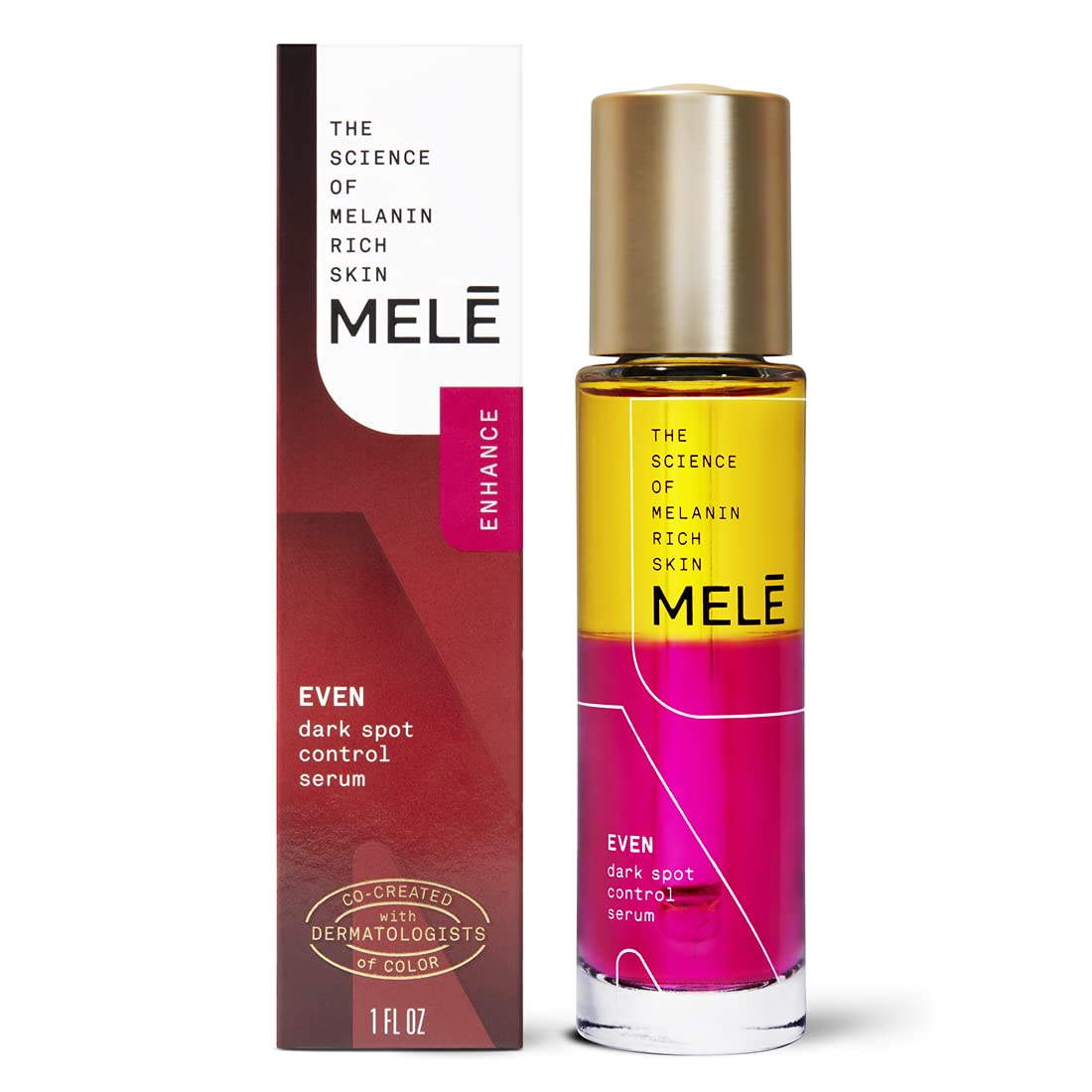 Mele Even Dark Spot Visibly Reduces Dark Spots, Uneven Tone, And Signs Of Aging Control Serum With Niacinamide, Vitamin E, And P